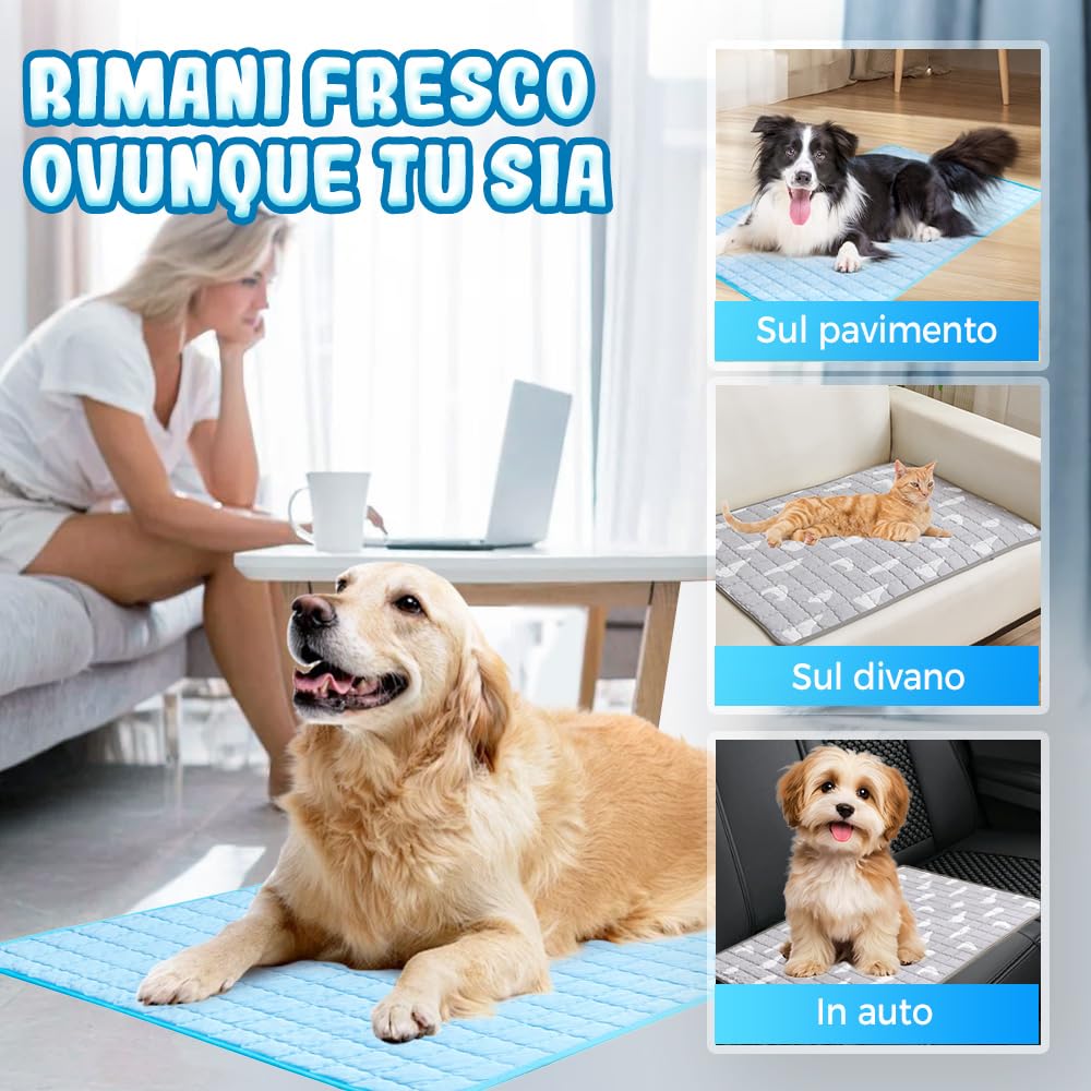 Tappetino Refrigerante Cane, 2026 Nuovo Tappetino Rinfrescante, Cuscino Auto-Refrigerante, Tappeto Refrigerante Tappeto Rinfrescante Perfetto per Cani e Gatti in Estate (Rosa, XL)