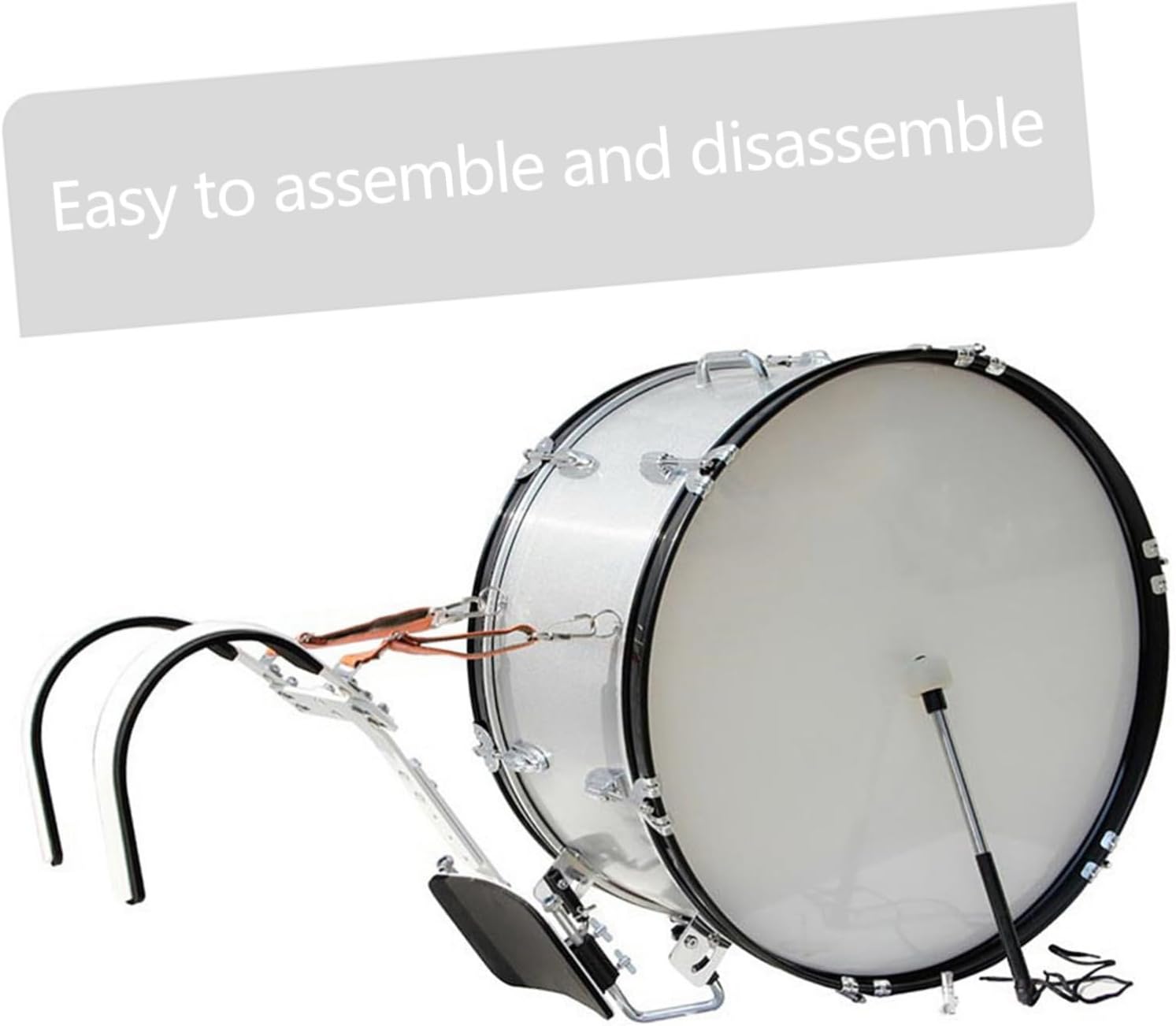 Adjustable Snare Drum Aluminum Back Frame Marching Snare Drum Carrier Shoulder Strap Easy Assembly Accessories