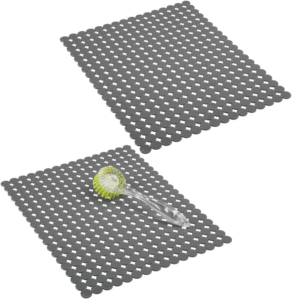 Set 2 Tappetini Per Lavello In Silicone - 31,4x26 Cm, Antiscivolo, Drenaggio Rapido - Foto 7