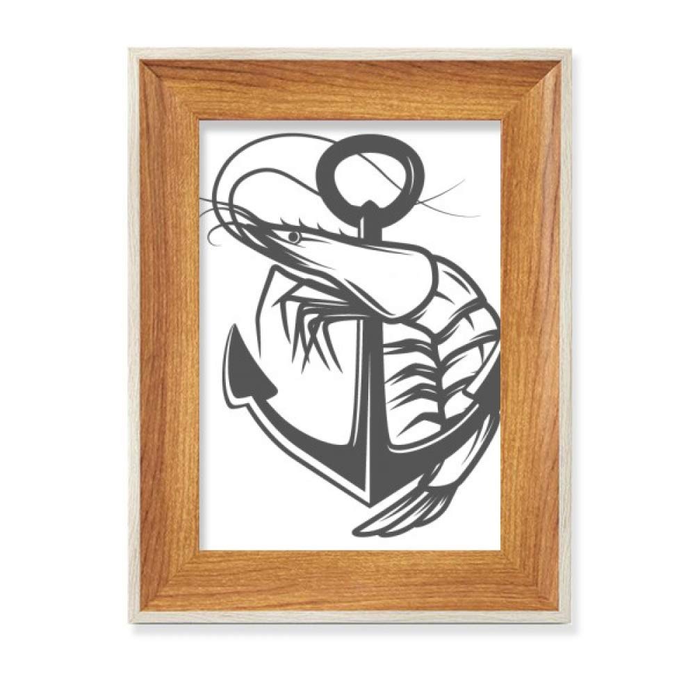 Cadre de photo crevettes organisme marin cadeau idéal bureau tableau en bois