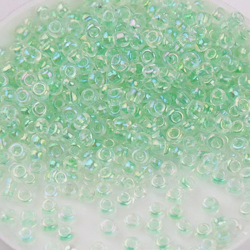 Szklane koraliki z nasionami małe koraliki 1,5-4 mm szklane koraliki ryżowe magiczny kolor przezroczyste imitacja kolorów rozproszone koraliki DIY koraliki akcesoria z frędzlami