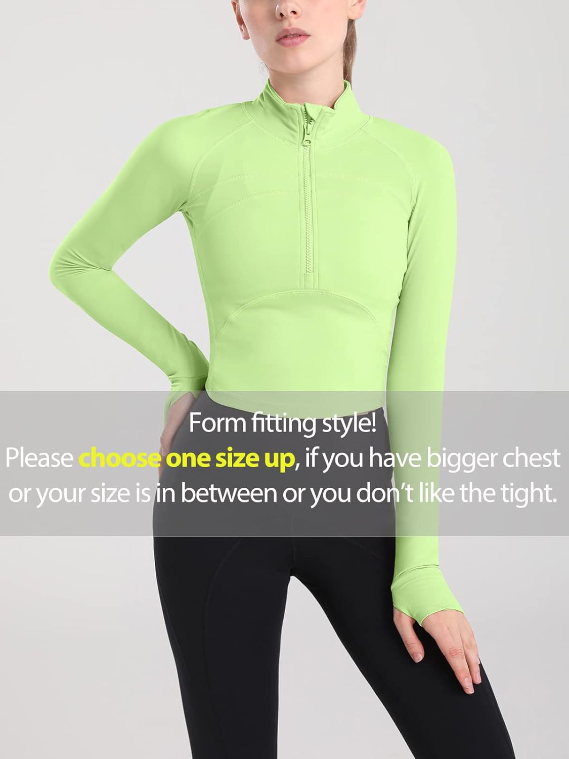 Women's Athletic Half Zip Pullover Sweatshirt Workout Top Crop Quarter Zip Pullover Yoga Running Jackets