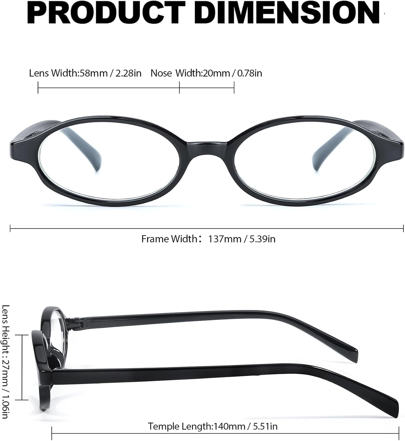 HASFOX Oval Eyewear Frames Clear Lens Bayonetta Fake Glasses Retro Fashion Office-Siren Aesthetic Y2K Style E13140