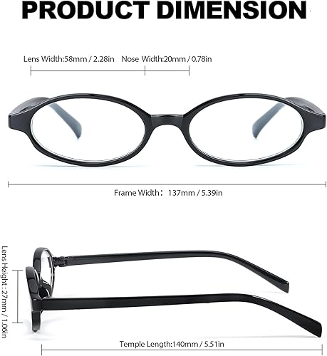 Miniatura 5 de HASFOX Monturas ovaladas para gafas, lentes transparentes, Bayonetta, gafas falsas, retro, moda, oficina, sirena, estética, estilo Y2K, E13140