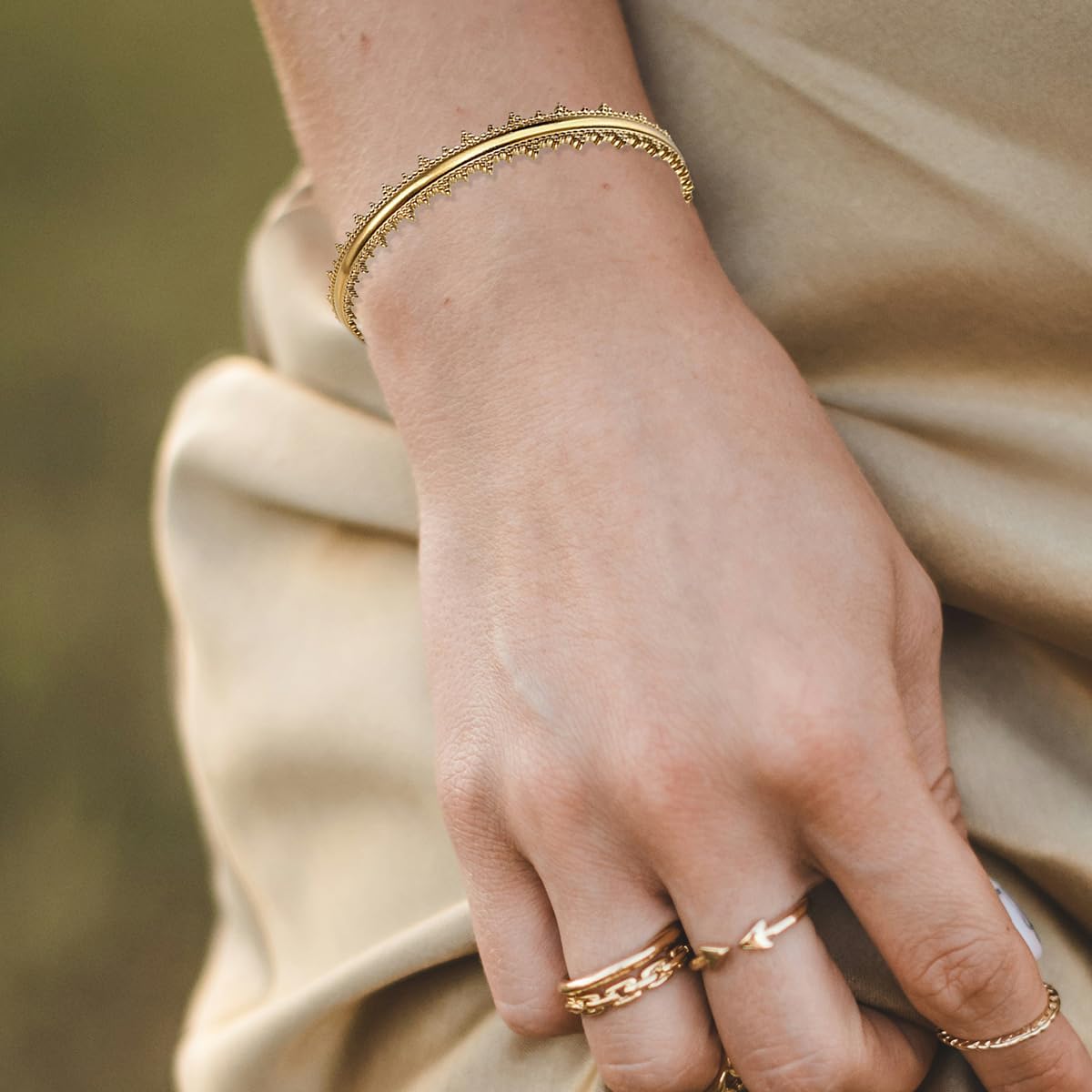 Gold Cuff Bracelets for Women Chunky Open Bracelet Hollow Wide Cuff Bracelets Adjustable Gold Open Cuff Bangle - Image 3