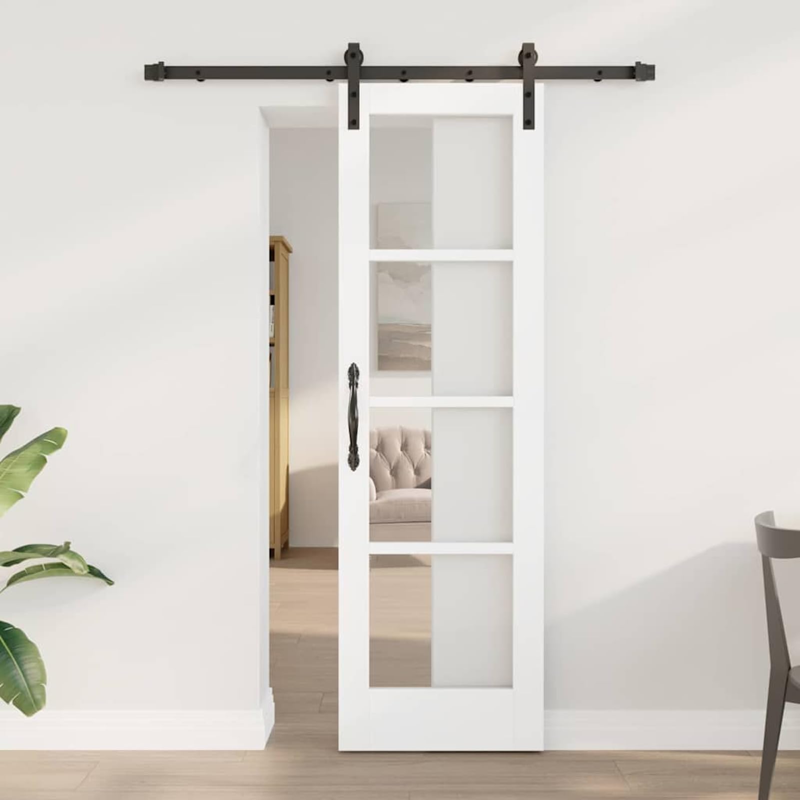 Homgoday Puerta Corrediza de Madera de Pino Maciza con Diseño Moderno y Resistente - 23.7 kg