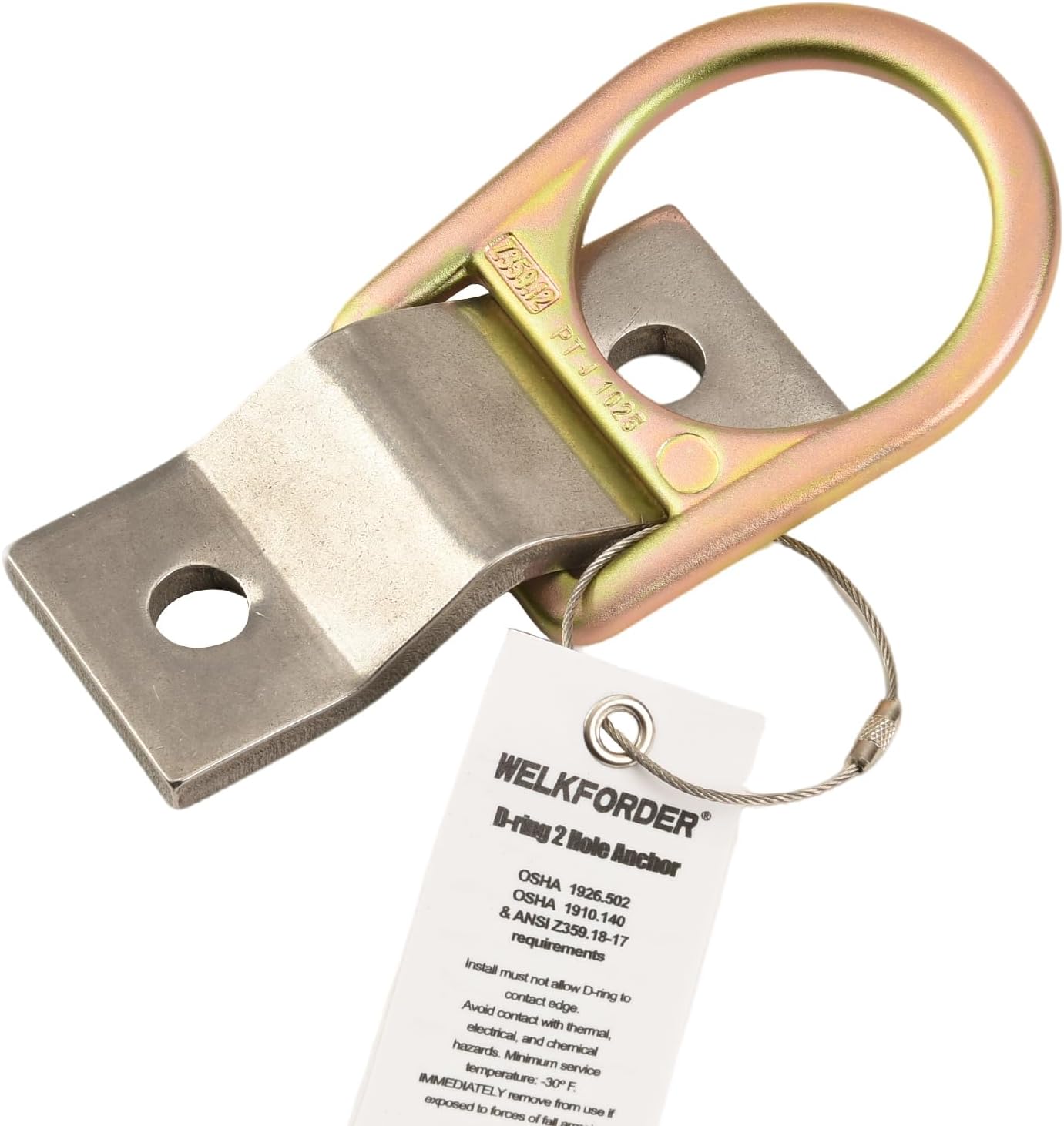 D-Ring 2 Hole Reusable Fall Protection Concrete Anchor Stainless and Zinc-plated Steel Fall Restraint | Fall Arrest | Positioning | Concrete Anchor | ANSI&OSHA Compliant