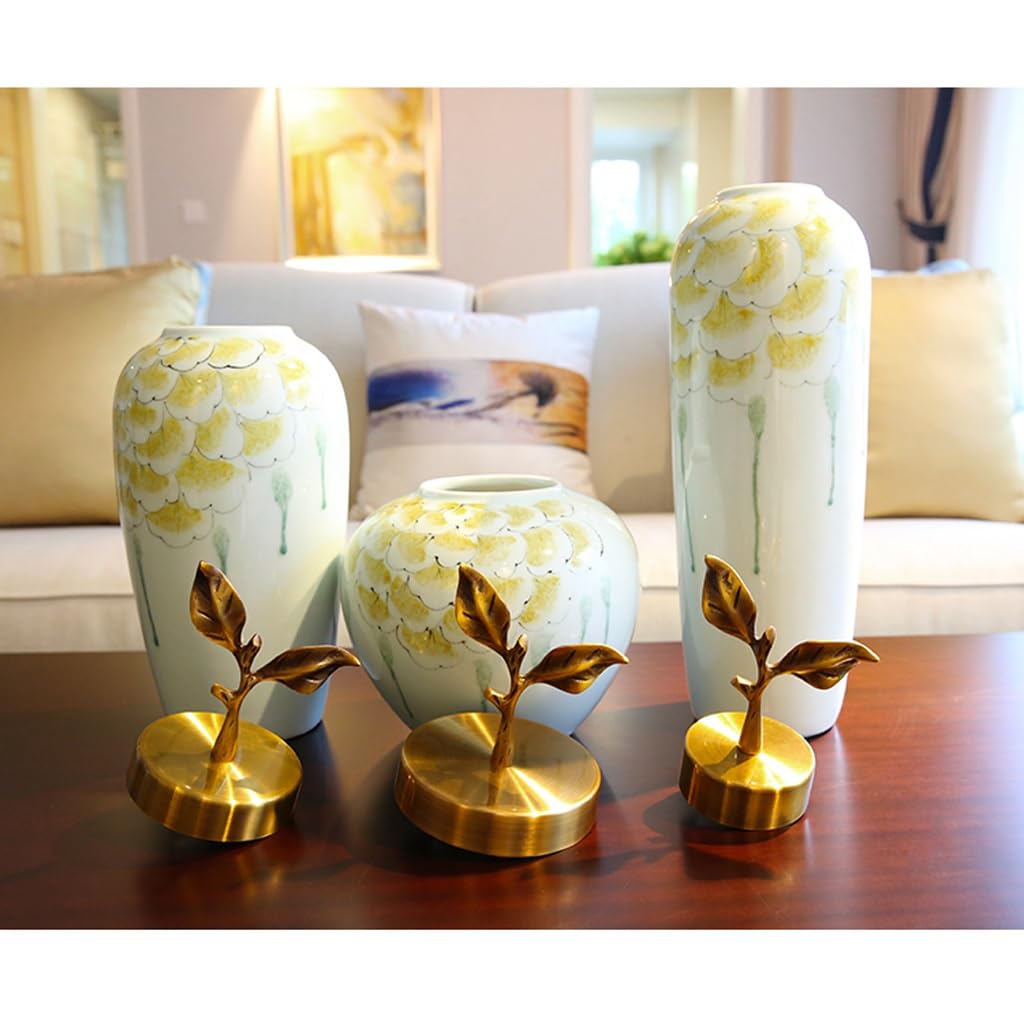 Vase à Fleurs Décoration de Vase en céramique de Maison Moderne | Meuble TV, Arrangement de Fleurs, décoration de Table, Fleurs séchées, décoration de Bureau Vases
