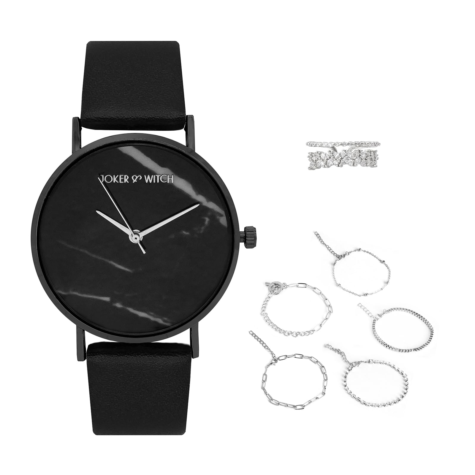Joker & Witch Leather Women Mystical Black Dial Love Triangle Analogue Watch, Black Band (B0C862179Y) Amazon Price History, Amazon Price Tracker
