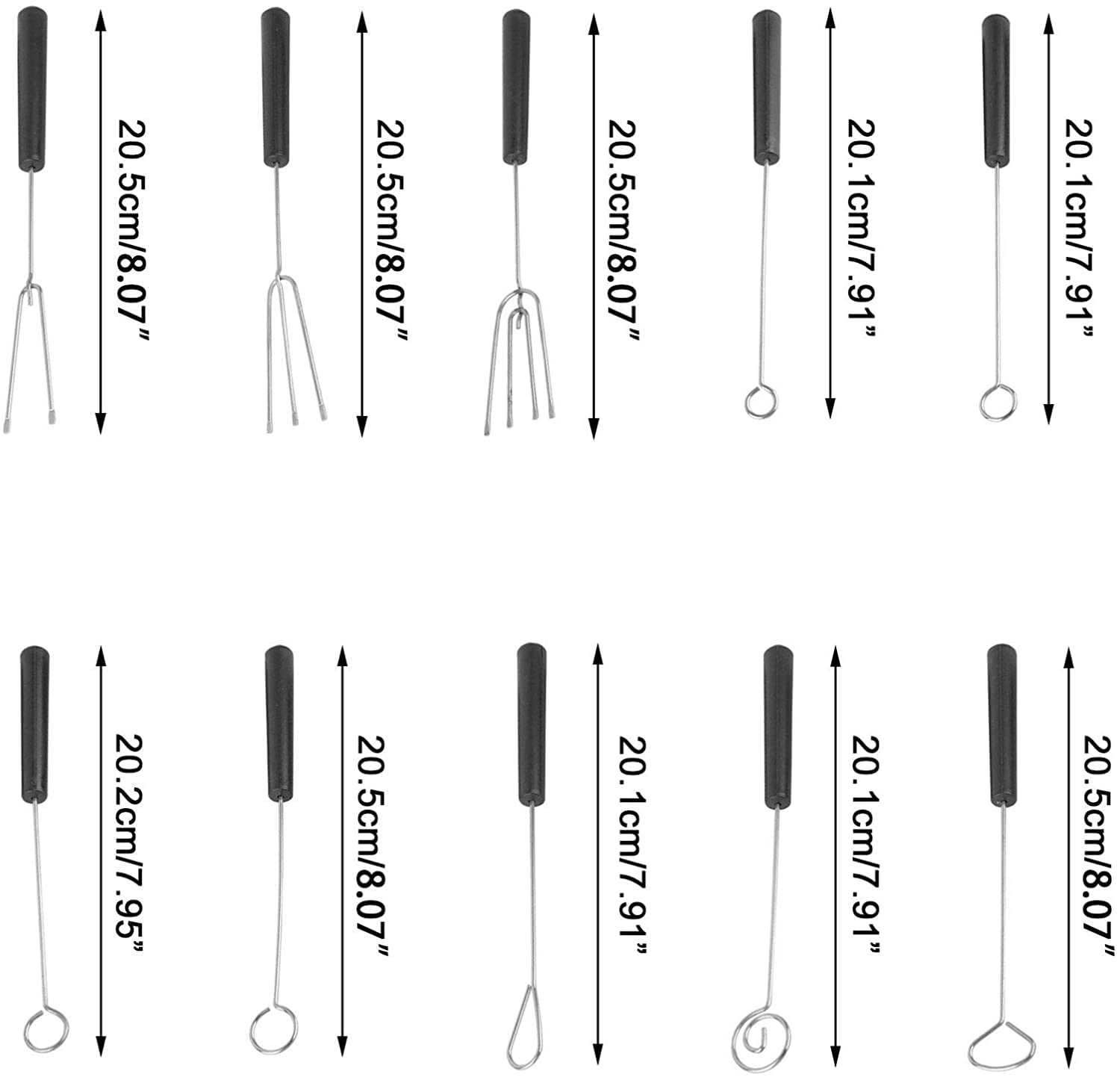 10 Piezas Tenedores de Chocolate Tenedores de InmersióN de Chocolate Tenedor de Chocolate DIY Hornear Horquilla de Chocolate Acero para Caker Candy Chocolate Fondue Tenedor de Frutas