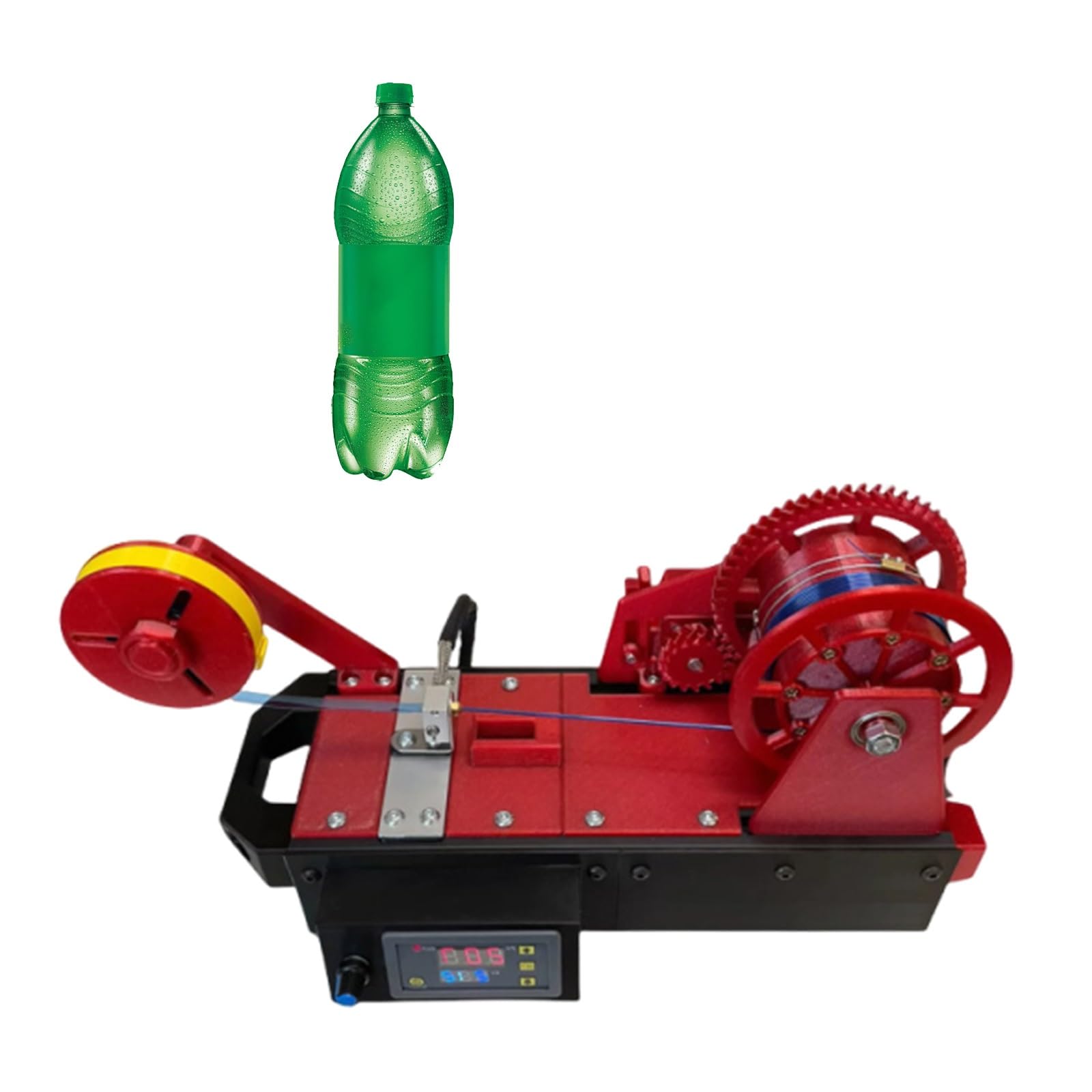 3D Filament Maker aus PET Flaschen, Kunststoff Recycler mit LCD Temperaturkontrolle, 1,75mm Durchmesser, STEM Lernwerkzeug für Schulen und Kreativ-Werkstätten(Red)