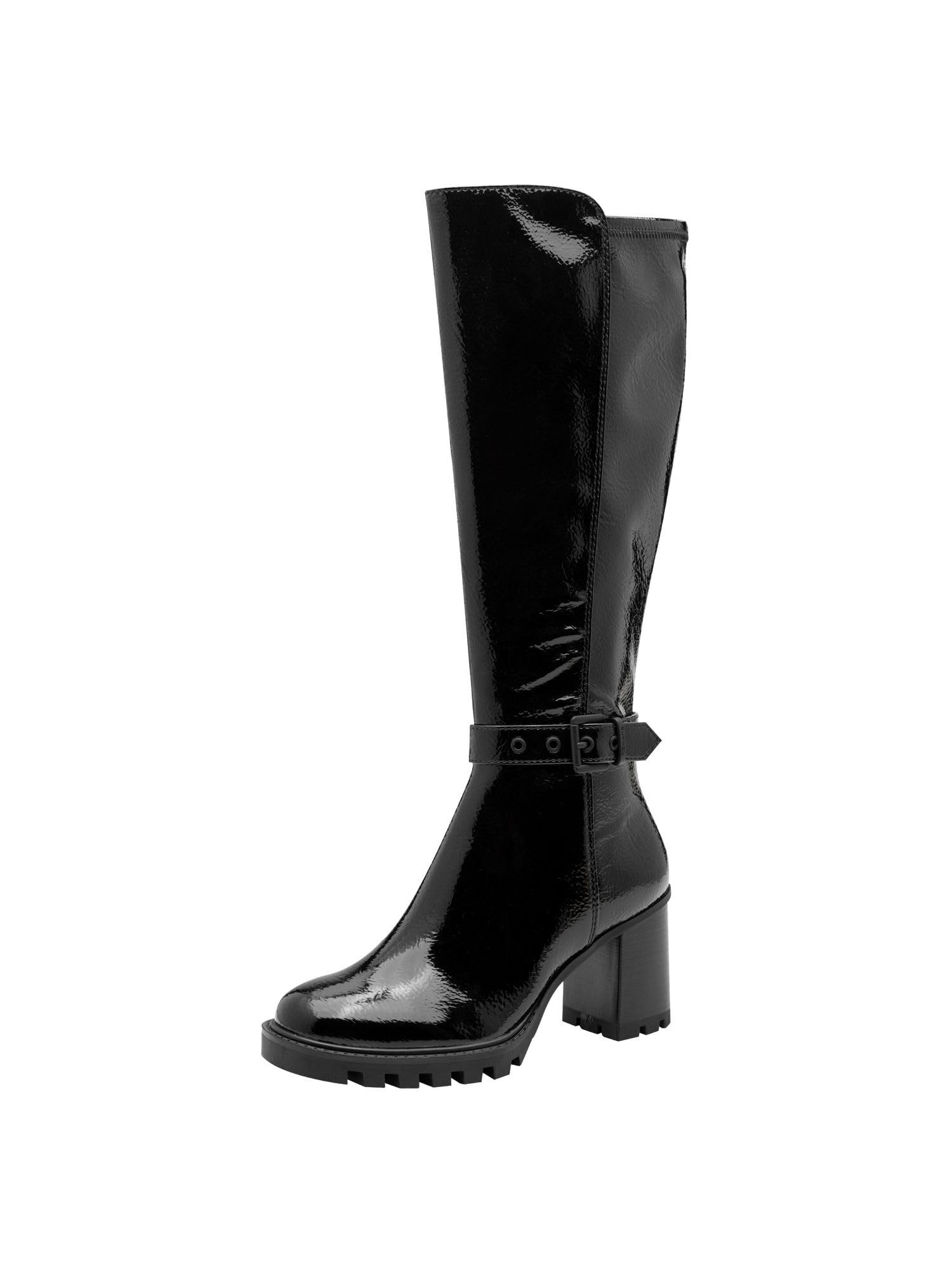 Tamaris Women's Flat Boots, Black (Black Patent), 7.5 UK