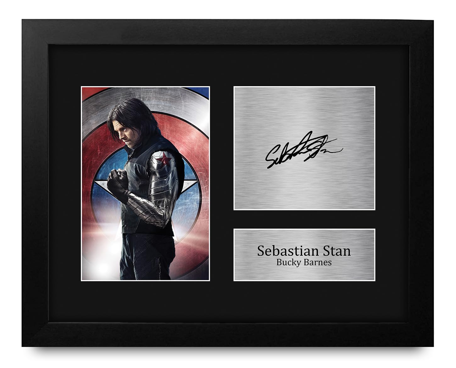 Amazon.com: HWC Trading Sebastian Stan Bucky Barnes Framed
