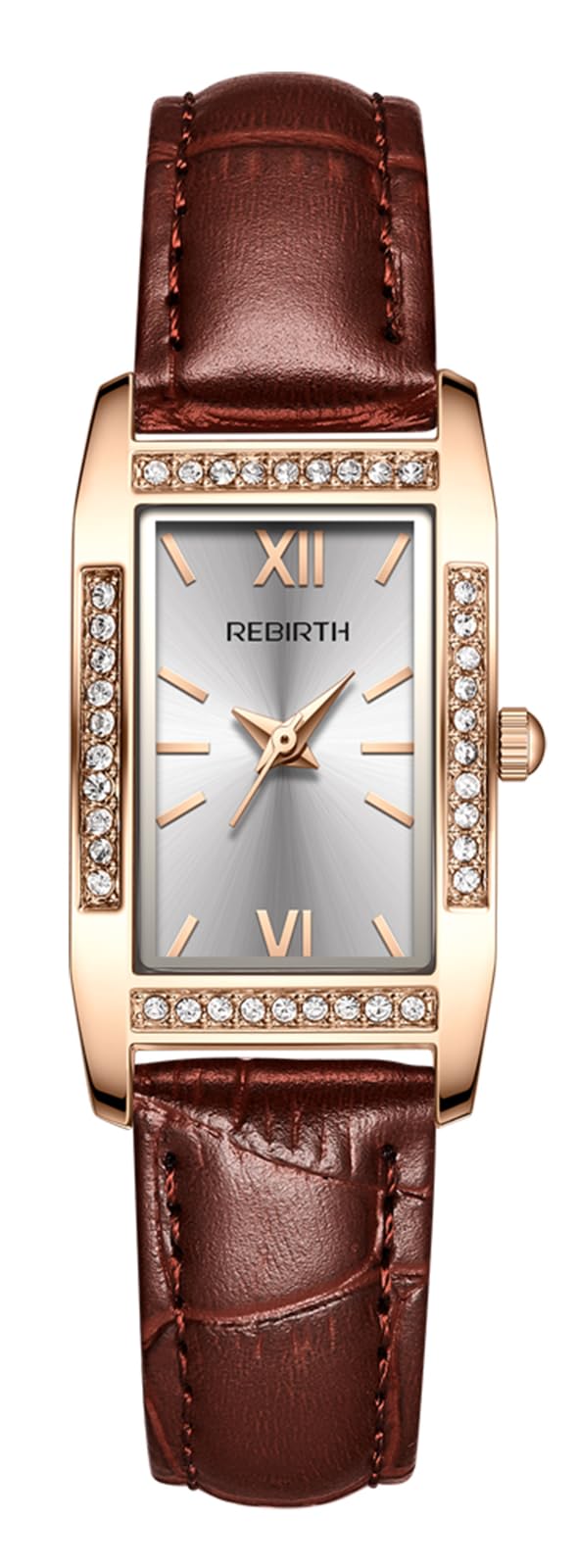 FANMIS Fashionable Rectangular Diamond Inlaid Small Dial Waterproof Womens Leather Quartz Watch, brown, Business Casual Fashion Sports (B0C7GPSW8H) Amazon Price History, Amazon Price Tracker