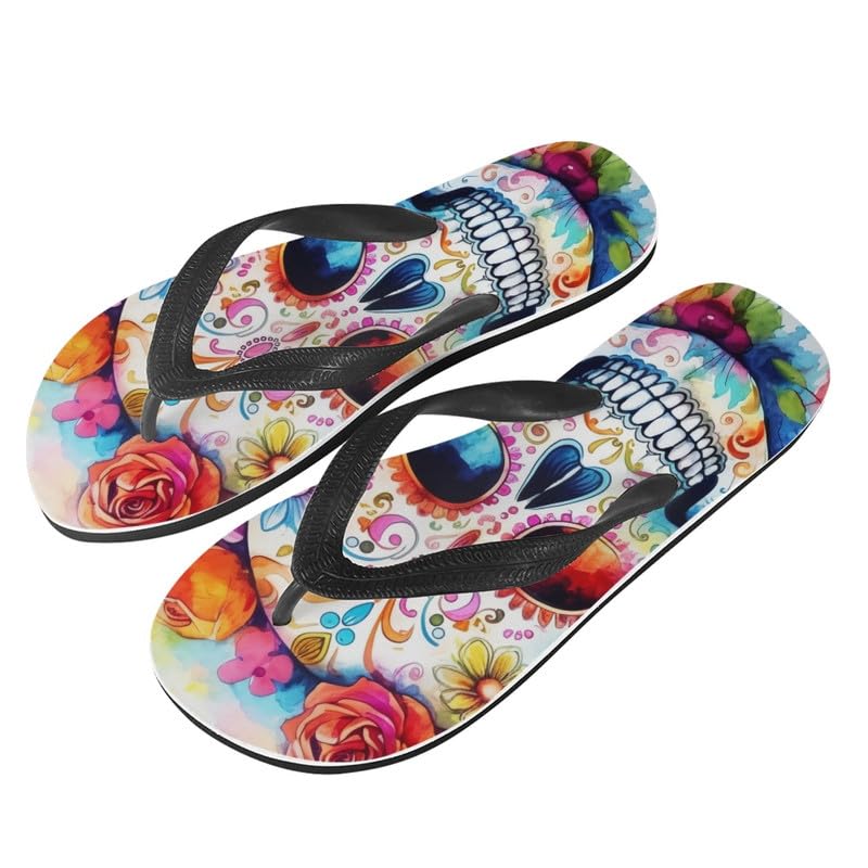 Women Sunset Flip Flop Sandal Graffiti Butterfly Classic Thongs Sandals for Beach Comfortable Flip Flops Sandals
