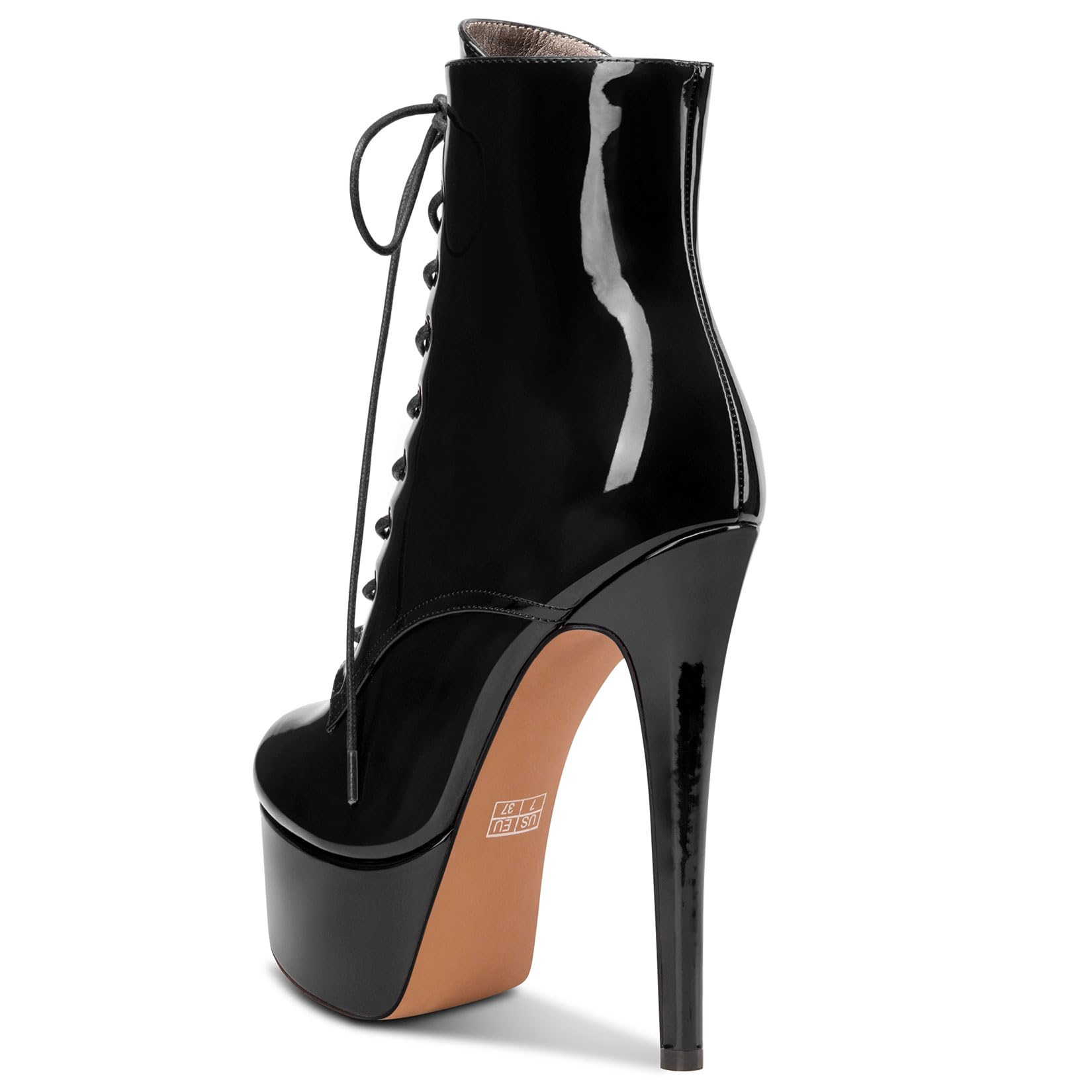 NobleOnly Zapatos de Tacón Mujer Plataforma Tobillo Botas 16CM Botines High Heels