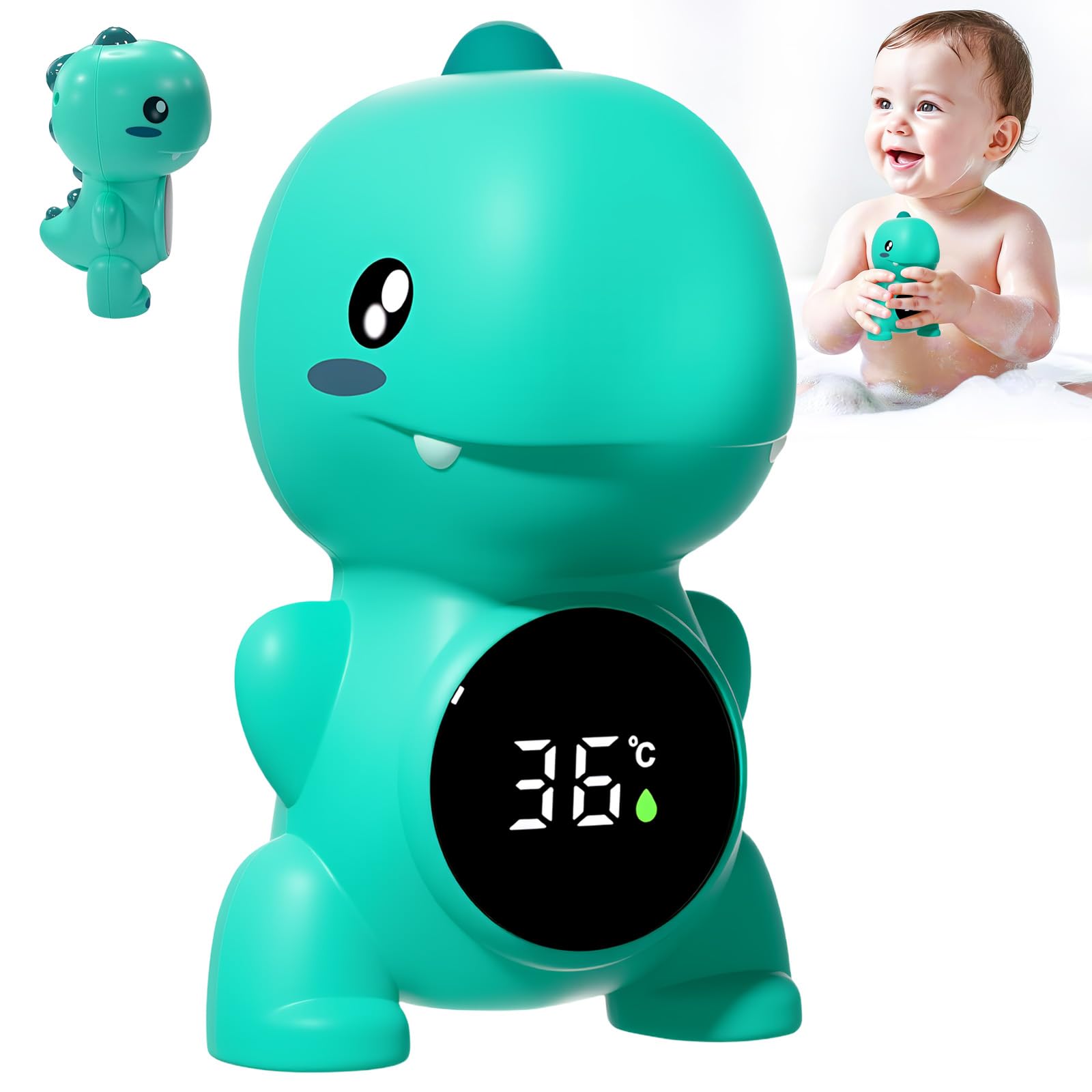 Termómetro de Baño para Bebé con Forma de Dinosaurio,Sin BPA,Termómetro Digital LED para Bañera de Bebé,Sensor de Temperatura de Baño para Niños,Pantalla Precisa,Flotante