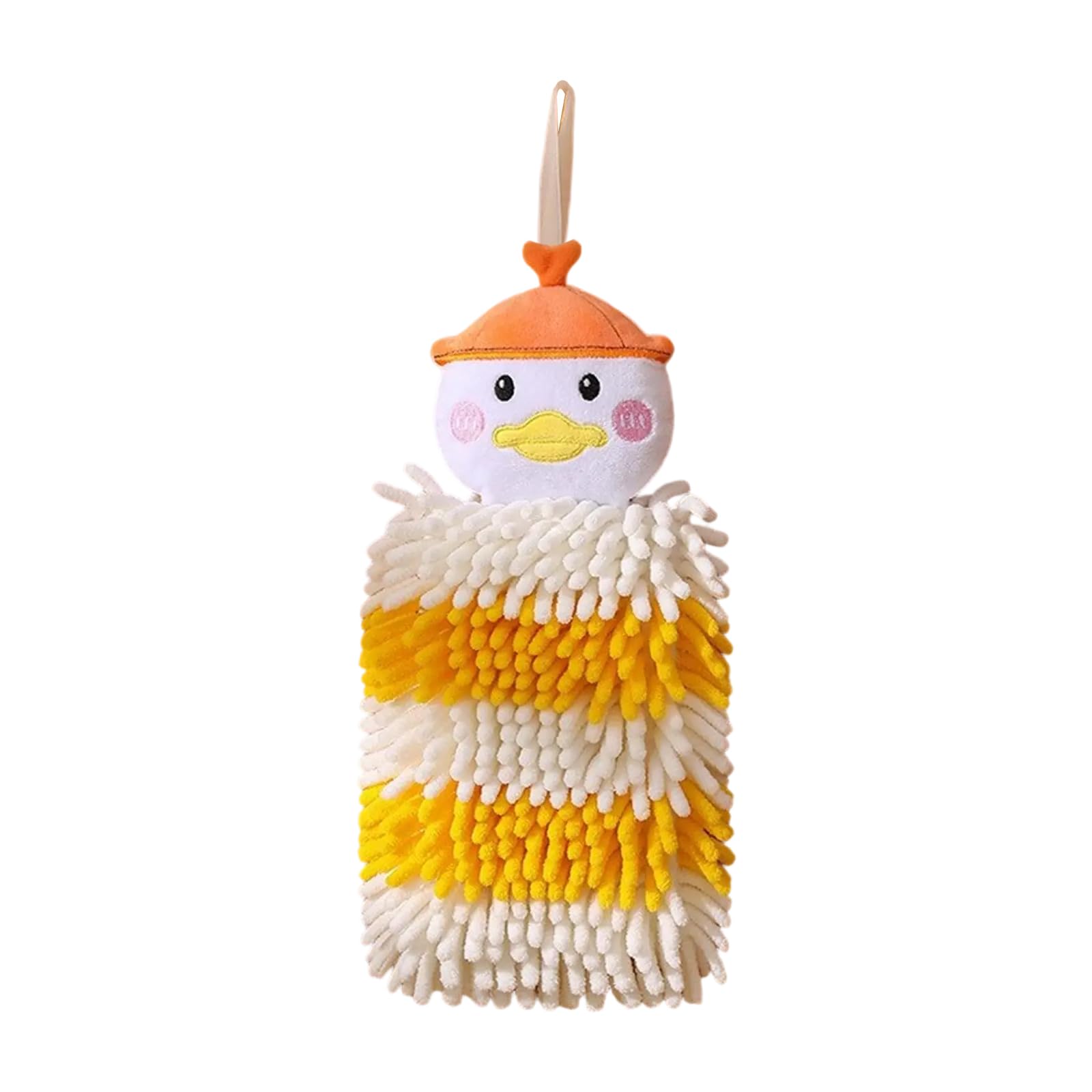 Elnwnnkc Yellow And White Duc Chenilles Fuzzys Hand Towels Absorbent And Decorative Towels Cleaning Cloth For Kitchen Bathroom Use Quickly Dry Homes Decors