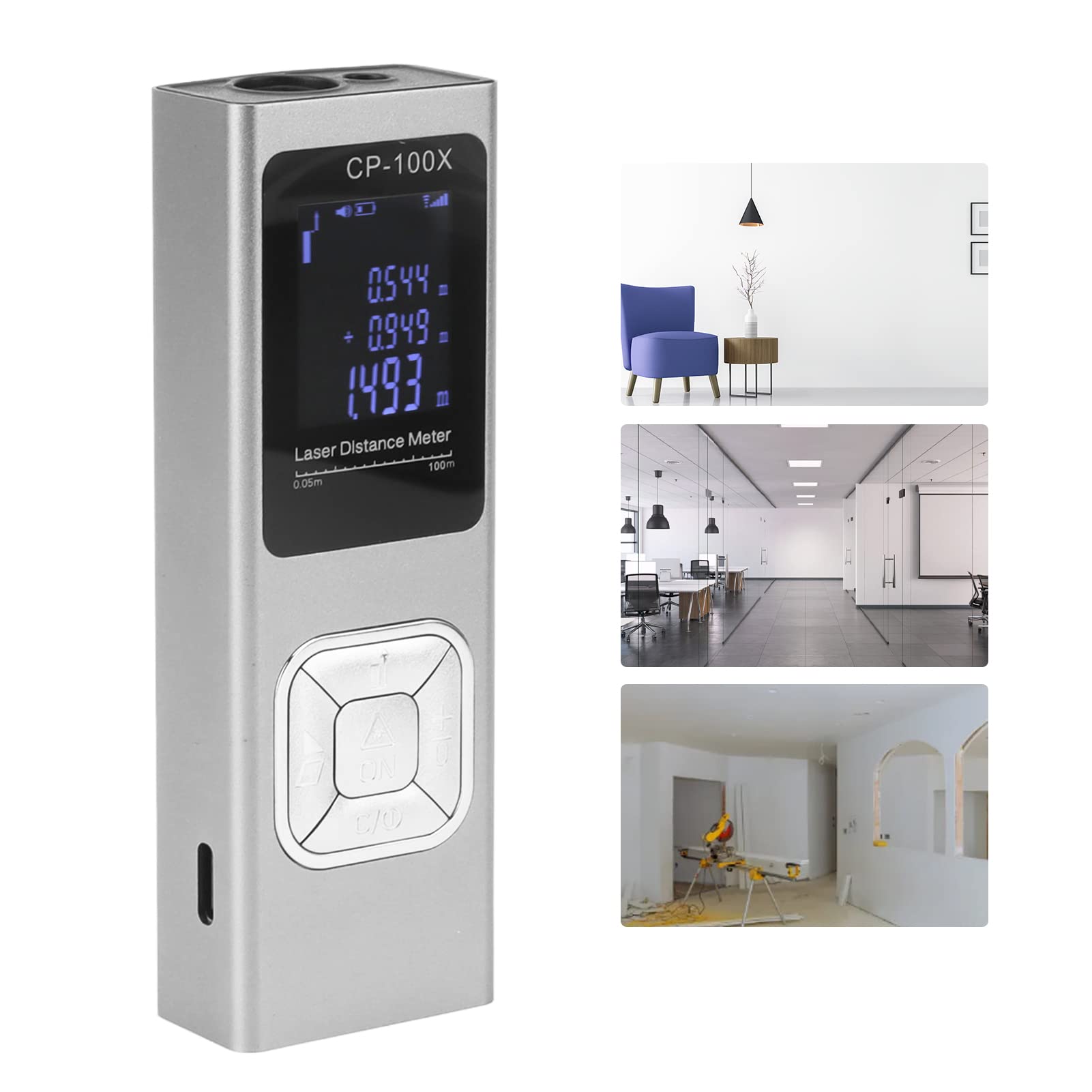 Tyenaza Medición Láser, Medidor De Distancia Láser, Miniherramienta De Medición Láser Digital De Alta Precisión Recargable Ultrafina para Interiores
