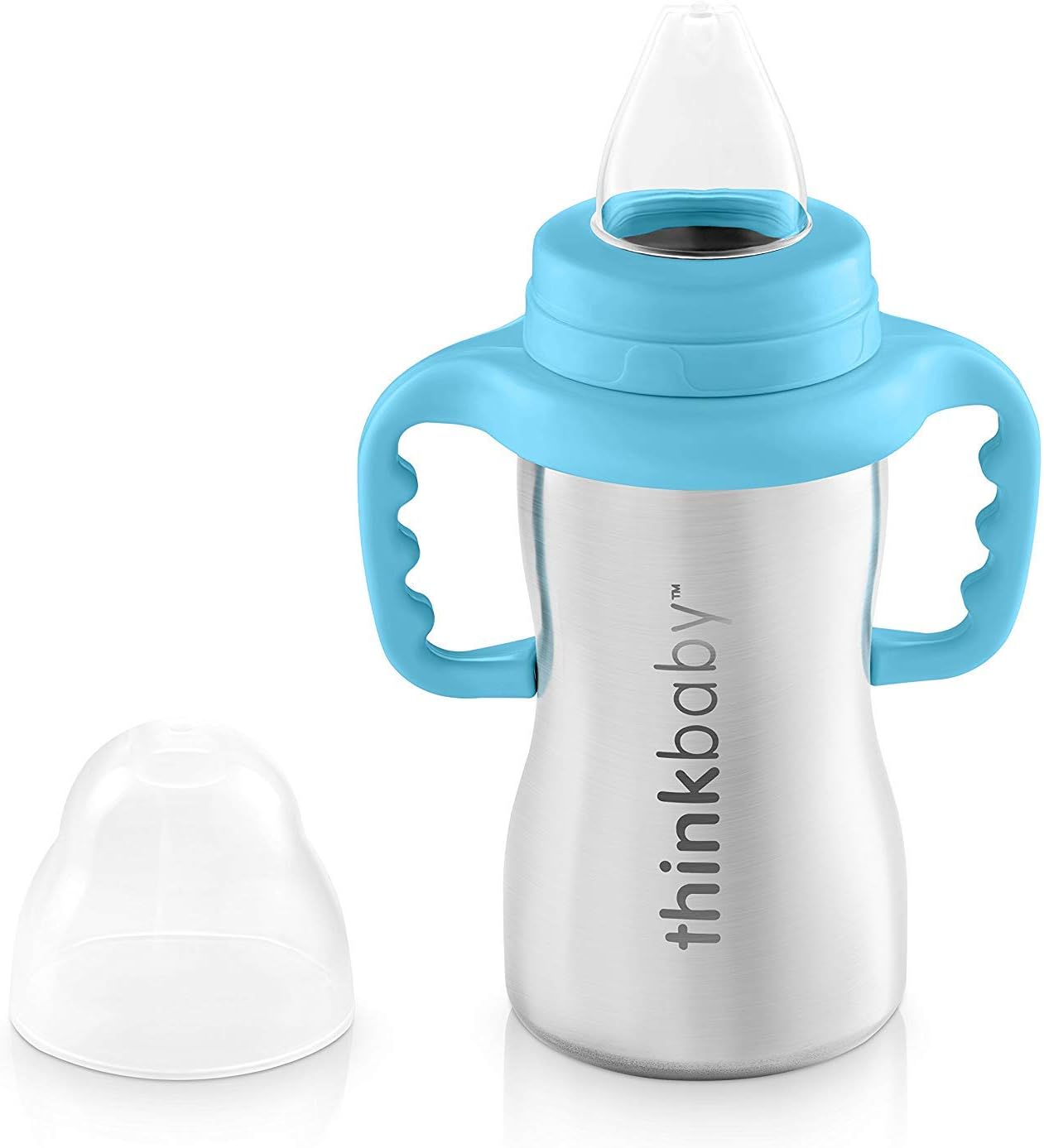 Thinkbaby Stainless Steel Sippy Cup, Light Blue (9 ounce)