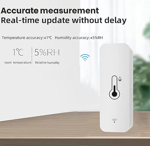 Miniatura 5 de Sensor de humedad y temperatura WiFi termómetro higrómetro para interiores con alerta de aplicación, exportación gratuita de almacenamiento de