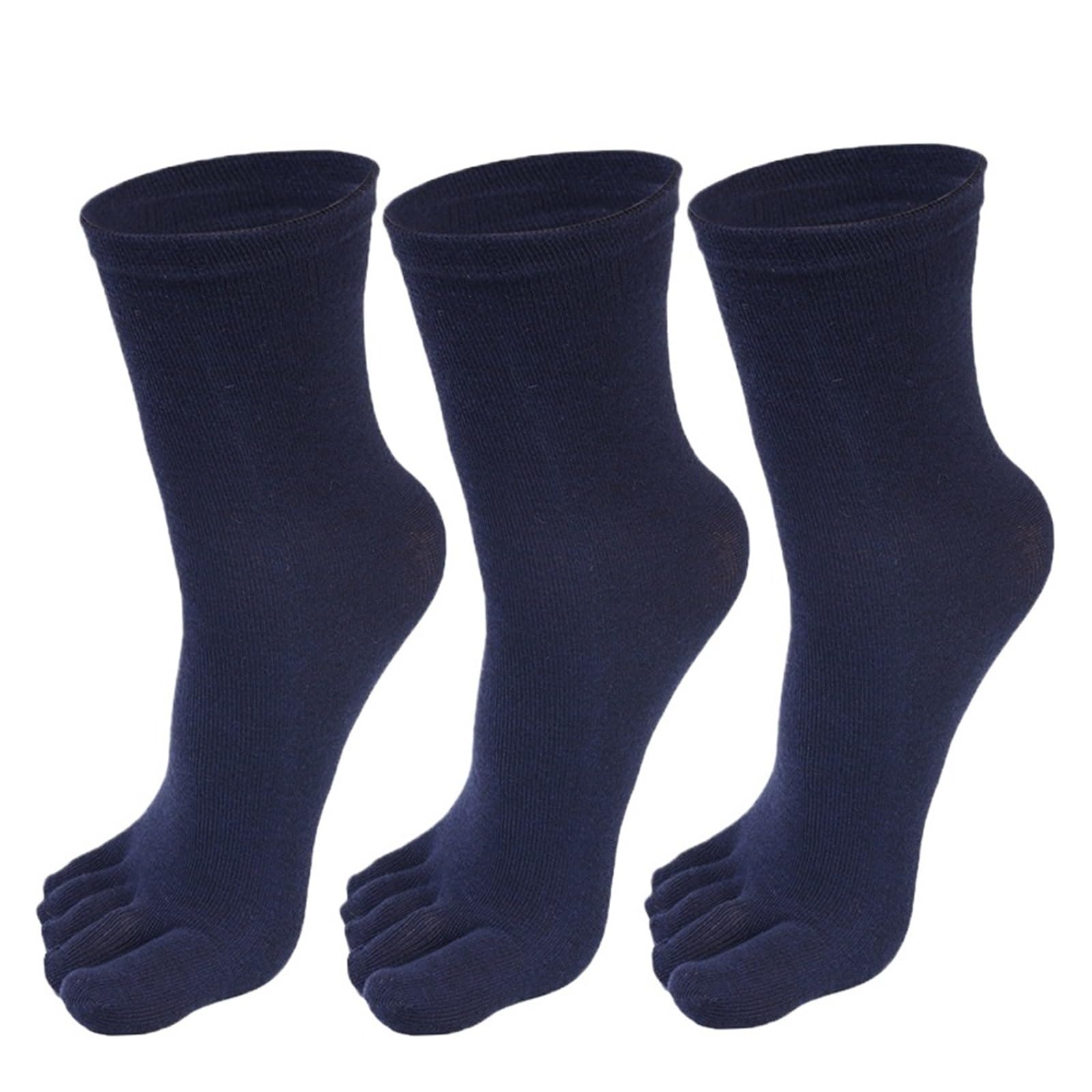 ITRHJTGP Finger Socks 3pairs Five Finger Socks Men Breathable Sports Five-toe Long Casual Middle for Fitness(Deep blue-3pairs)