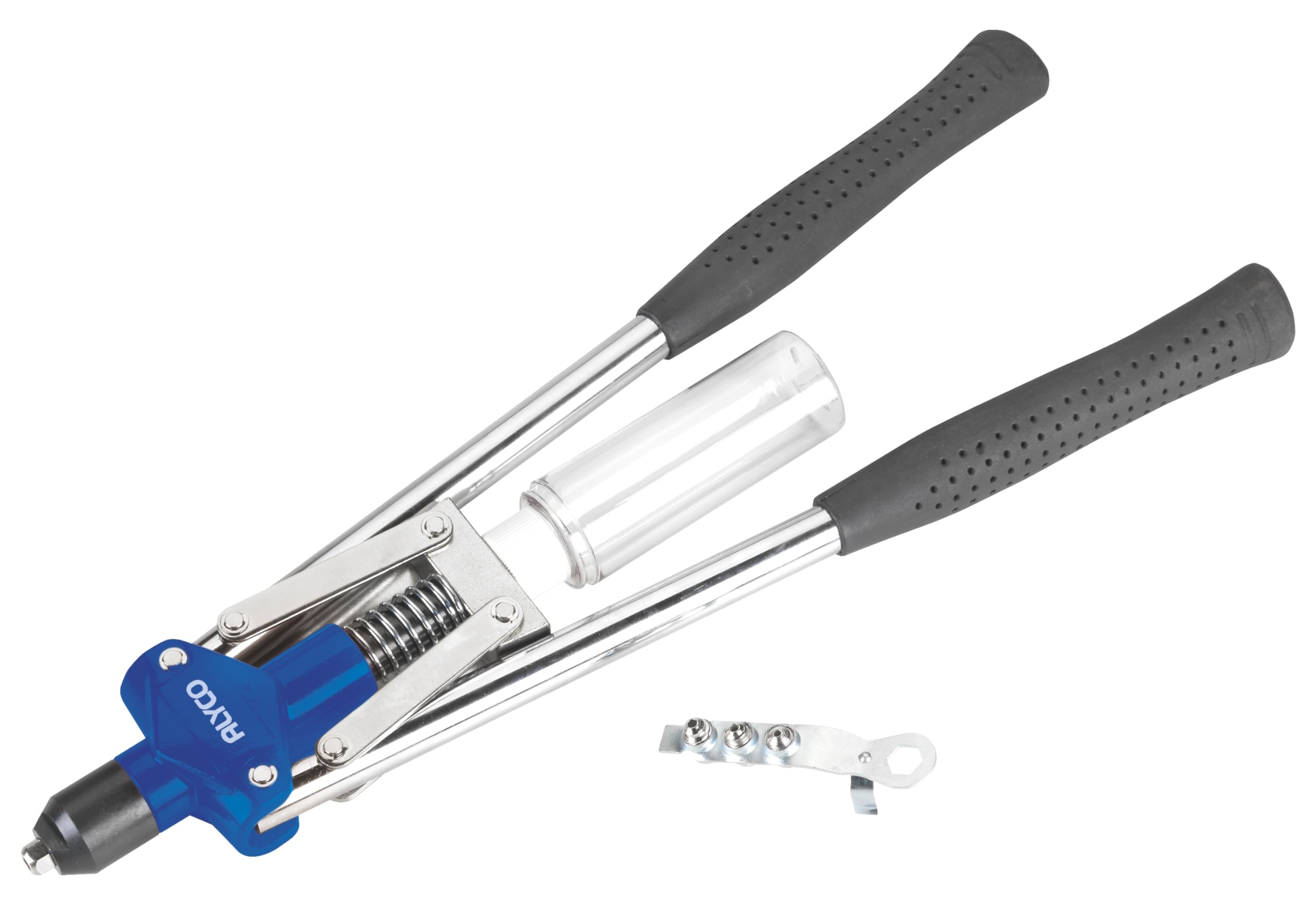 Alyco 183110 - Remachadora de 2 manos 3.2,4.0,4.8,6.4 mm + llave + recogedor remaches 450 mm