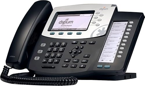 Miniatura 2 de Digium Inc. Teléfono, D70 6-Line SIP con voz HD, pantalla retroiluminada, versión internacional, teclas icono 1TELD071LF