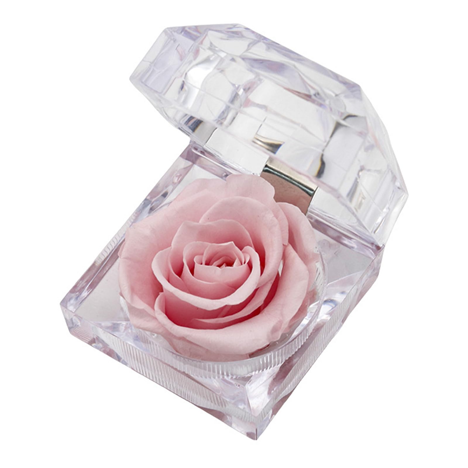 Geavonyg Rose Display Box Providing Elegant Presentation and Secure Storage for Jewelry Items See Through Jewelry Box