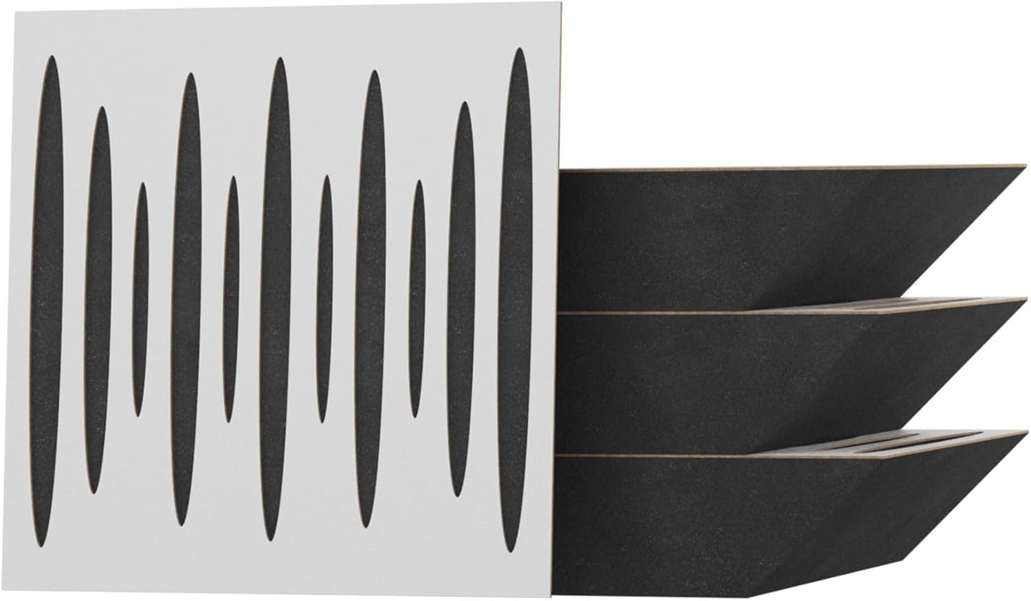 4-Pack — Acoustic Corner Bass Trap | 50x50cm | Audio Soundproofing Record Studio Treatment | Absorption - Diffusion - Reflection | (x4 PULSE-100mm, White)