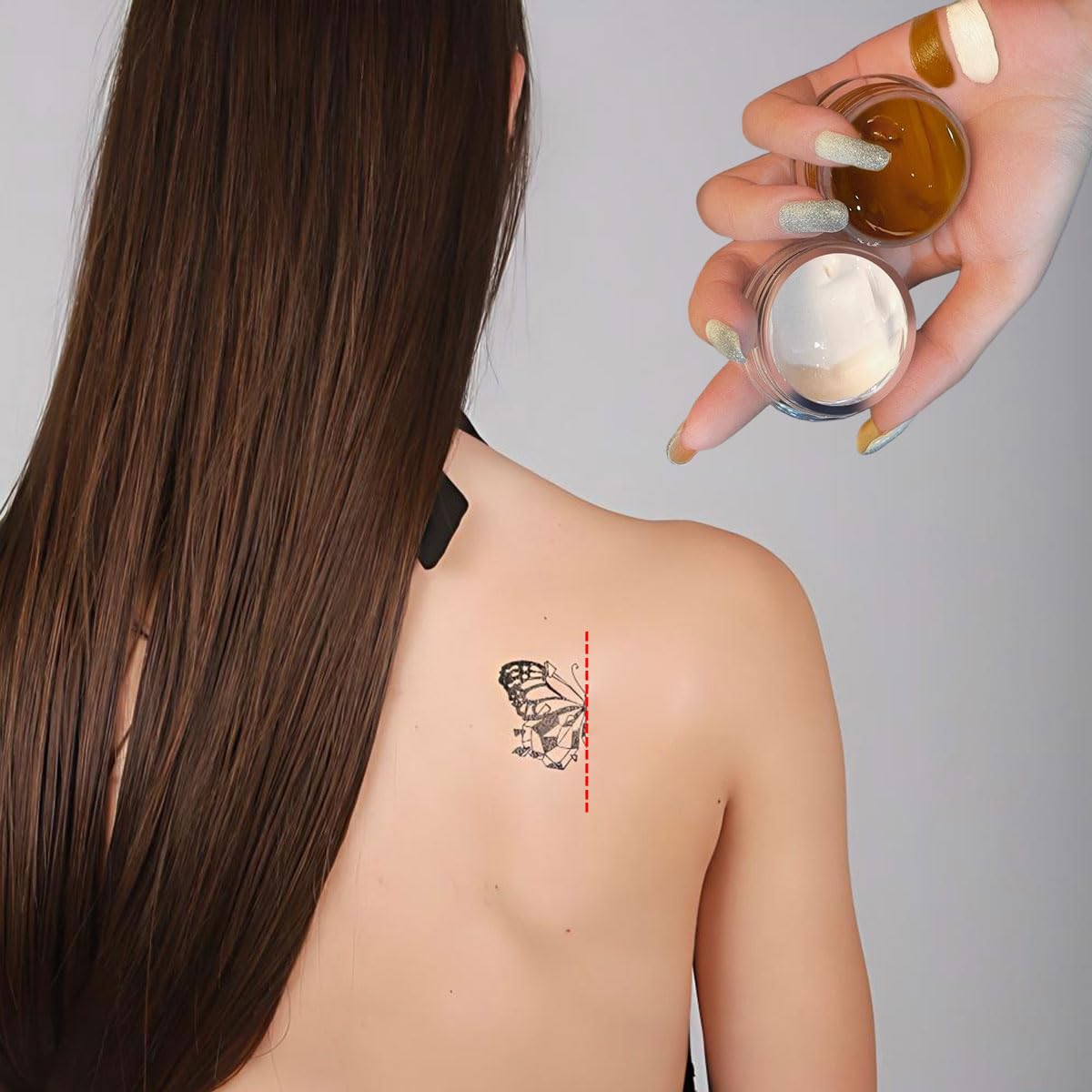 Tatuaggio Correttore,Crema Tatuaggio di Copertina,Copri Tatuaggi,Tattoo Concealer,Correttore per Coprire Tatuaggi,Copertina Make Up,Impermeabile,Coprire Tattoo Cicatrici,Macchie Scure,20g+20g