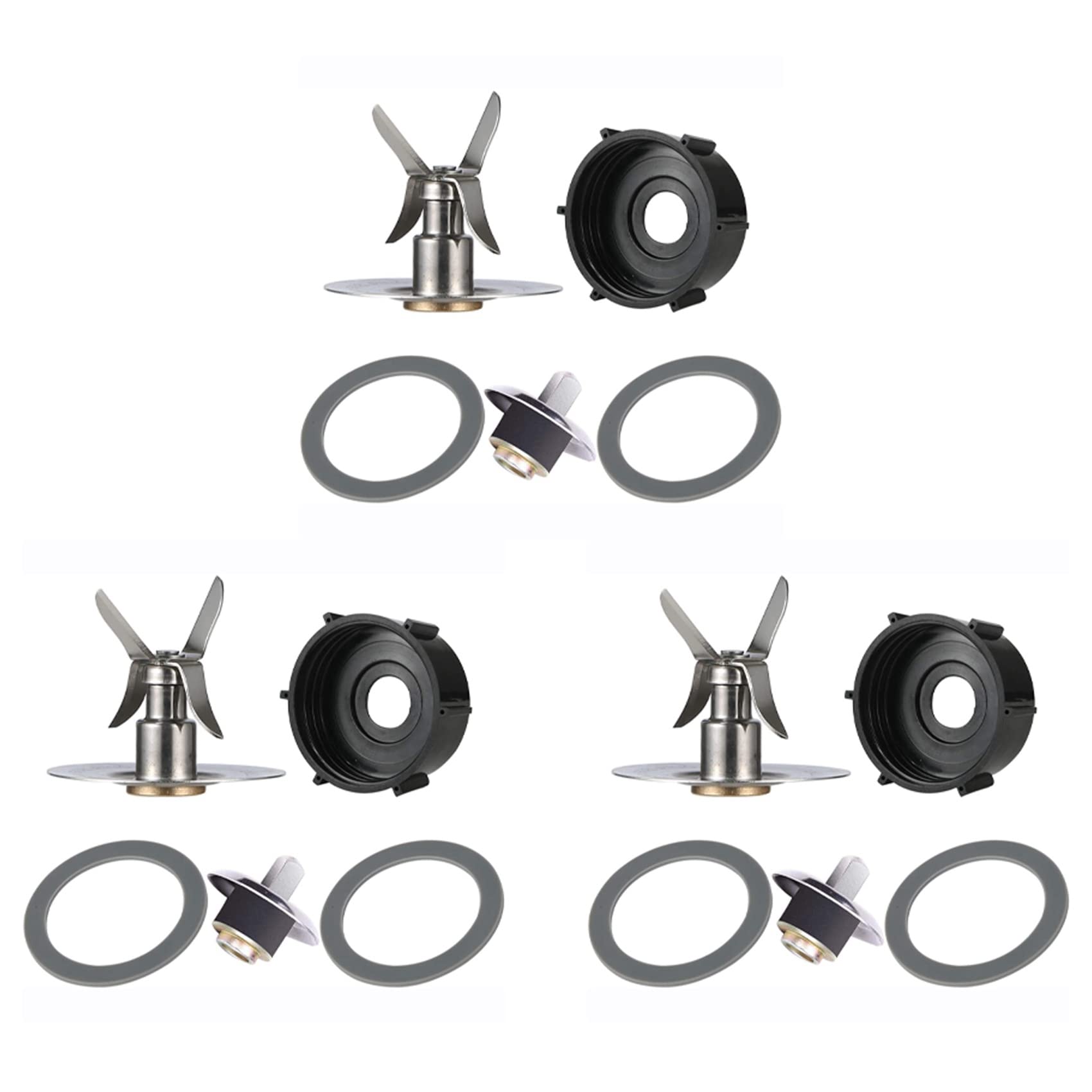 Hndhbfgrt Replacement Part for Blender 3Pcs Blade & 3Pcs Blender Jar Base & 6 Pcs Gasket Seals & 3Pcs Square Drive