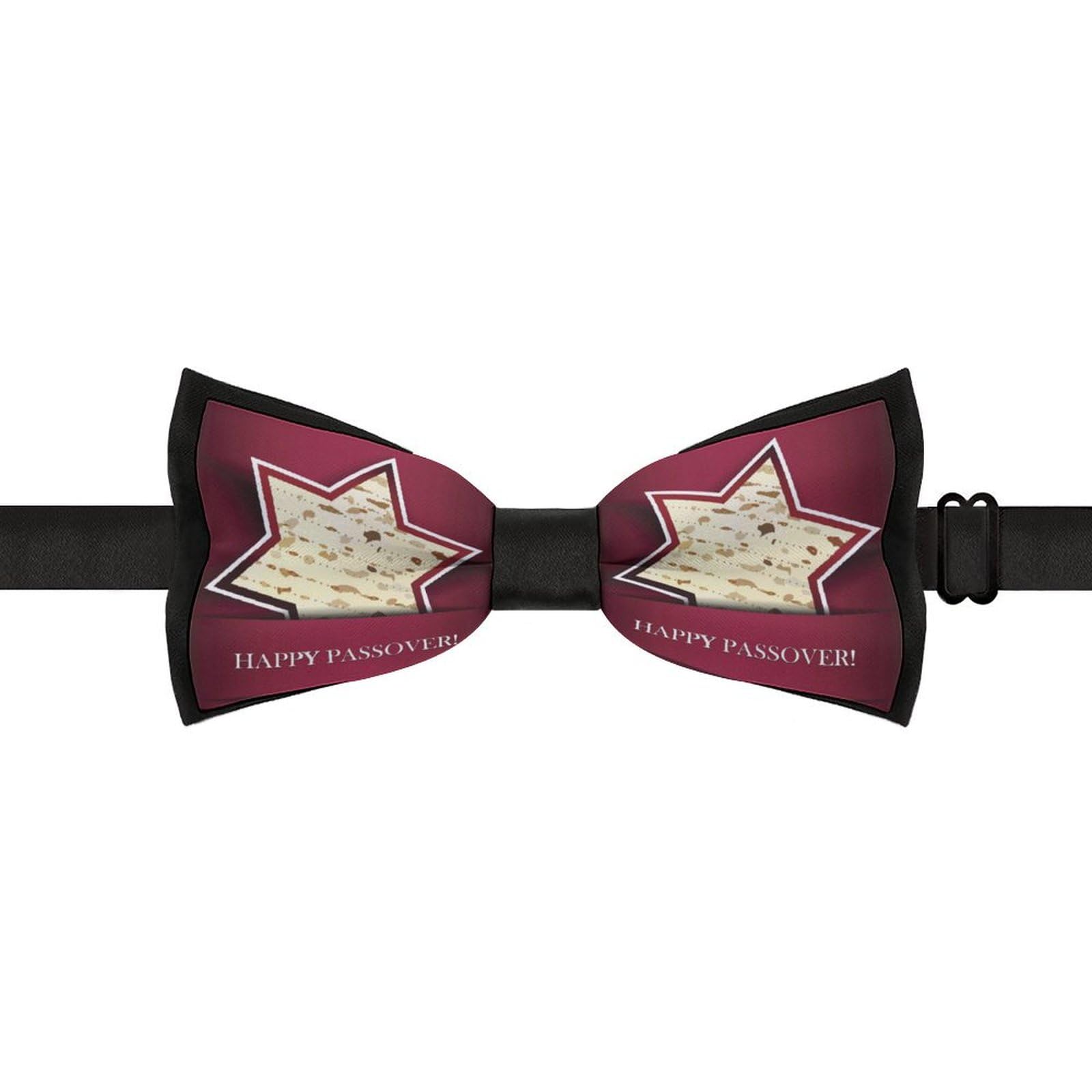GoasNei Happy Traditional Jewish Passover Bow Tie for Men Adjustable Necktie Funny Tie Neck Ties for Weddings Party