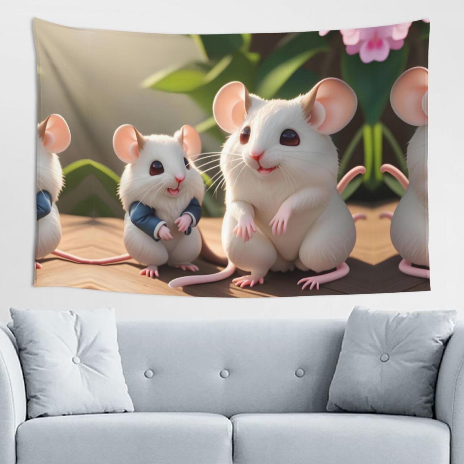 ZZYYDS Mother and child rats Wall Decor Tapestry 60x40in, Wall Hanging, Home Decor, Dorm Decor, Porch Tapestry, etc.