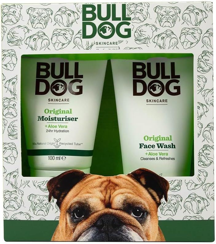 BULLDOG SKINCARE - Skincare Duo Giftset for Men | Father's Day Gift | Mens Grooming Gift set | Original Moisturiser & Face Wash | Vegan Friendly