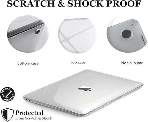 Miniatura 3 de Funda para MacBook Air de 13.6 pulgadas 2025 2024 2023 2022 Release M4 A3240 M3 A3113 M2 A2681, funda transparente, carcasa rígida de plástico y