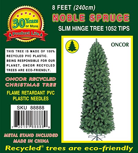 8ft Eco-Friendly Oncor Slim Noble Spruce Christmas Tree