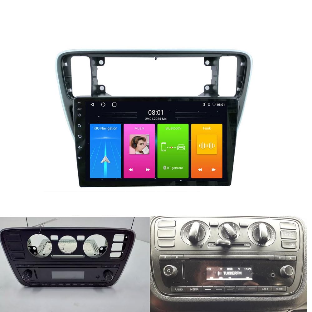 Multimedialny ekran dotykowy AHD Nawigator GPS Canbus RDS/FM DIN SWC Radio odtwarzacz stereo Bluetooth WiFi CarPlay Android kompatybilny z Seat Mii/Skoda citigo E-Citigo/V W UP/Seat lbiza ST Sport