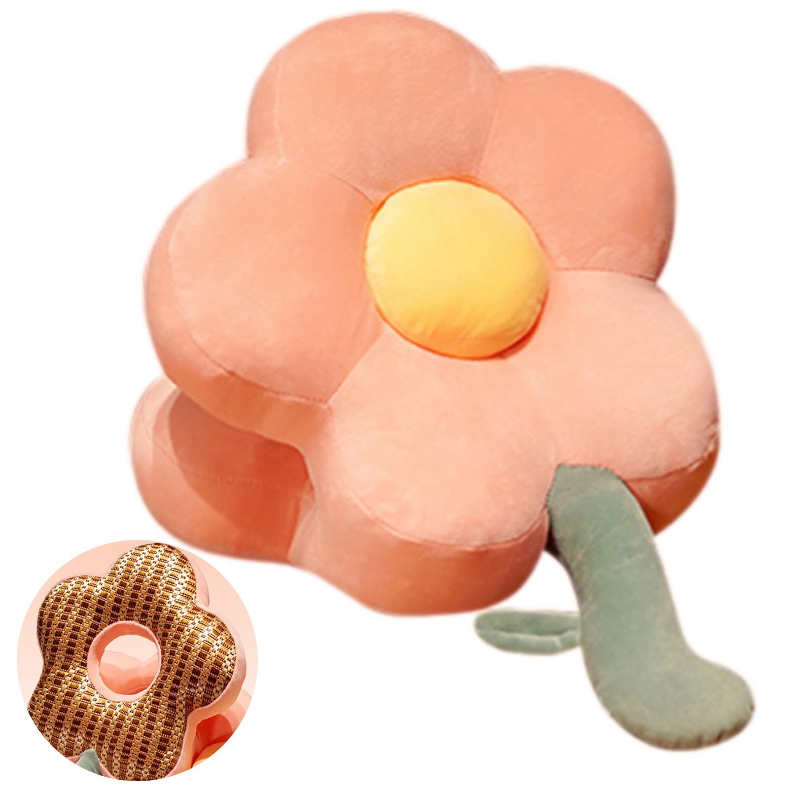 Kalttoy Ergonomic Desk Cushion for and Travel, Soft Fabric for Work Breaks and Study Plush Flower Throw Pillow Ergonomic Cushion