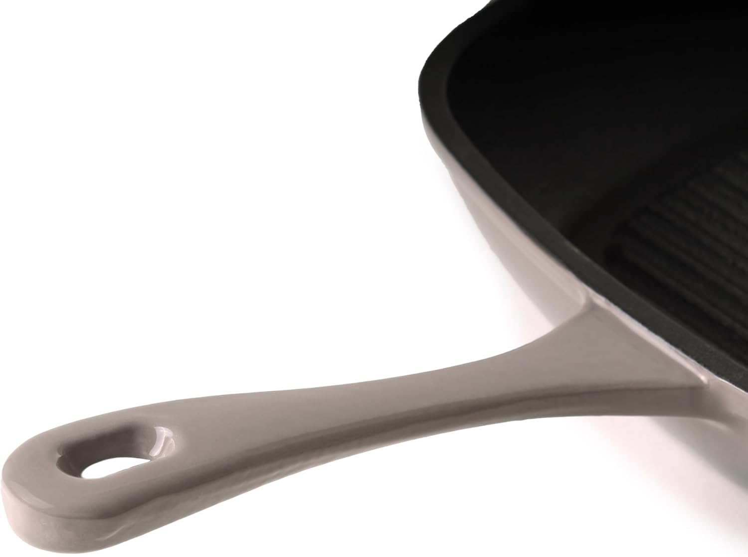 Berghoff Neo 11" Cast Iron Grill Pan, Even Heat, Heavy-duty Handle, Oven Safe Up to 400°F, Oyster