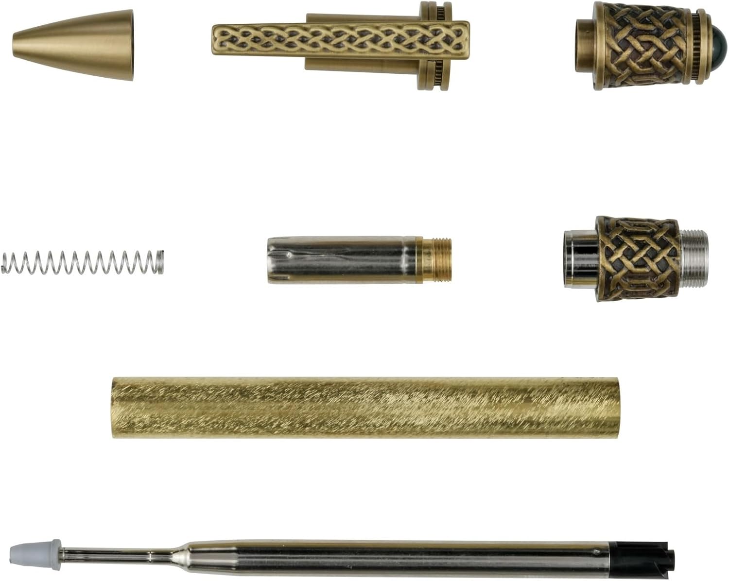 Penn State Industries PKCPENAB Celtic Twist Ballpoint Pen Kit Woodturning Project (5, Antique Brass)