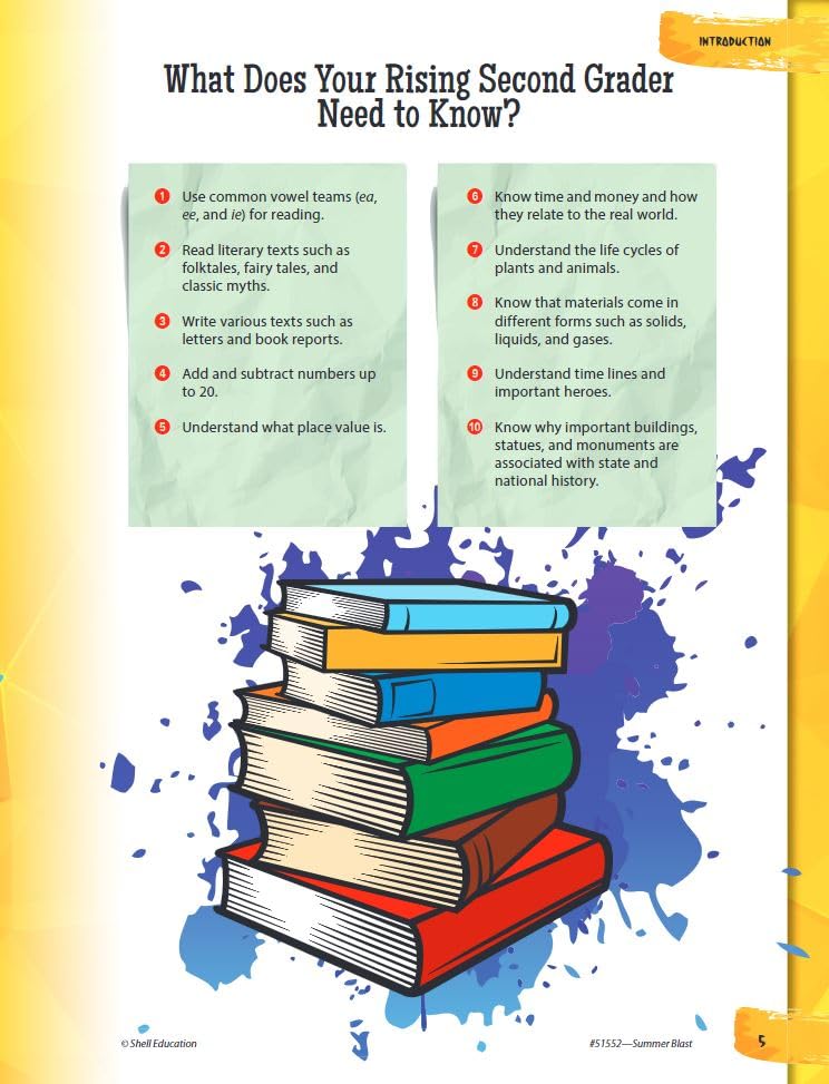 Summer Blast: Getting Ready for Second Grade - Full-Color Workbook for Kids Ages 6-8 - Reading, Writing, Art, and Math Worksheets - Prevent Summer Learning Loss - Parent Tips - Image 4