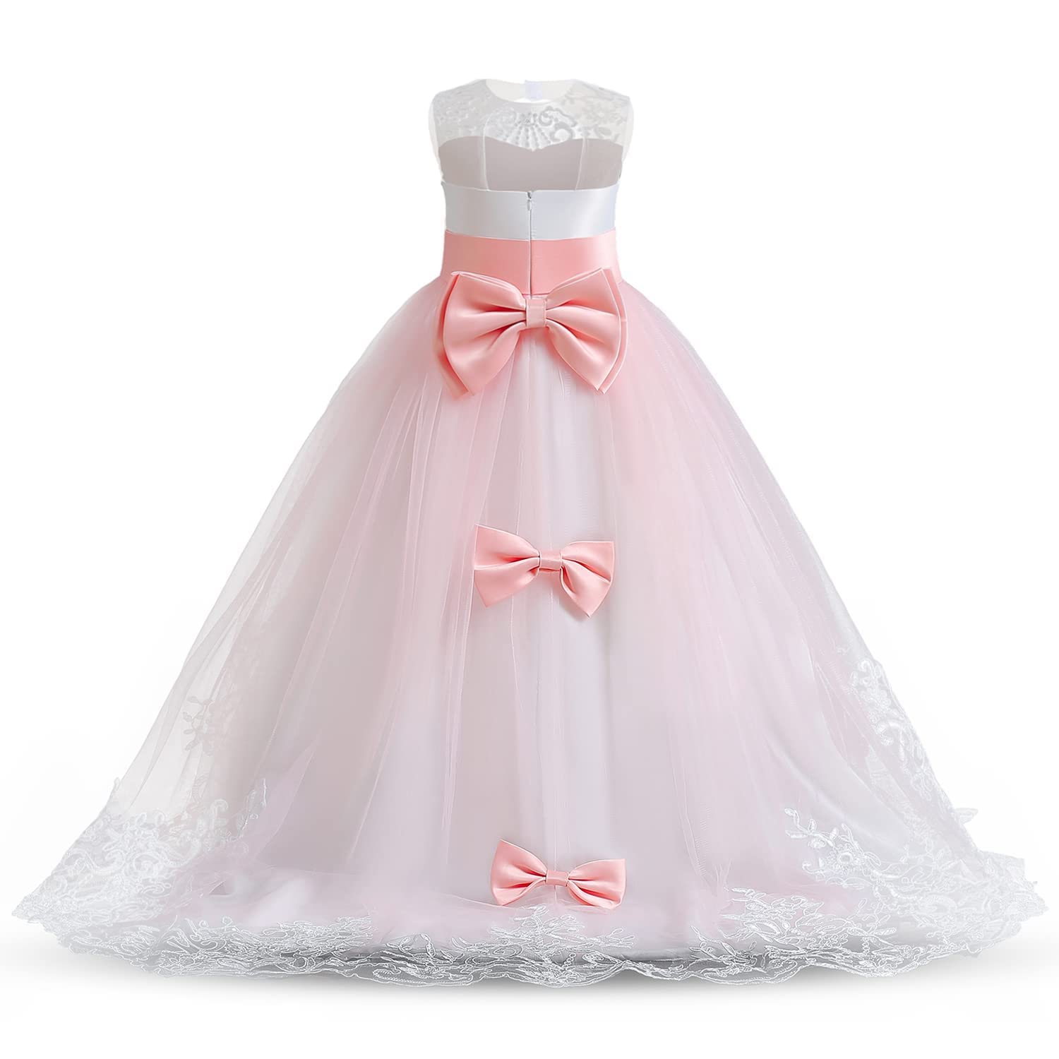 TTYAOVO Vestito da Principessa Bambina Ragazze Vestito Elegante Abiti da Sposa Tulle a Strati da Principessa