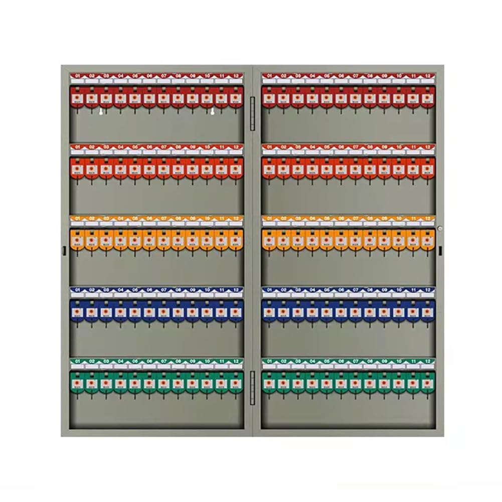 Coffre à clés en acier grande capacité pour garage et armoire métallique avec crochets