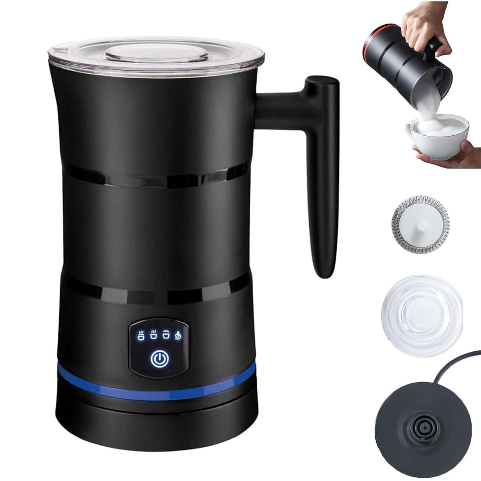 Profesjonalny Automatyczny Spieniacz Do Mleka, Elektryczny Spieniacz Do Mleka 600 Ml, Na Gorąco I Na Zimno, Ze Stali Nierdzewnej, Do Latte, Cappuccino I Gorącej Czekolady