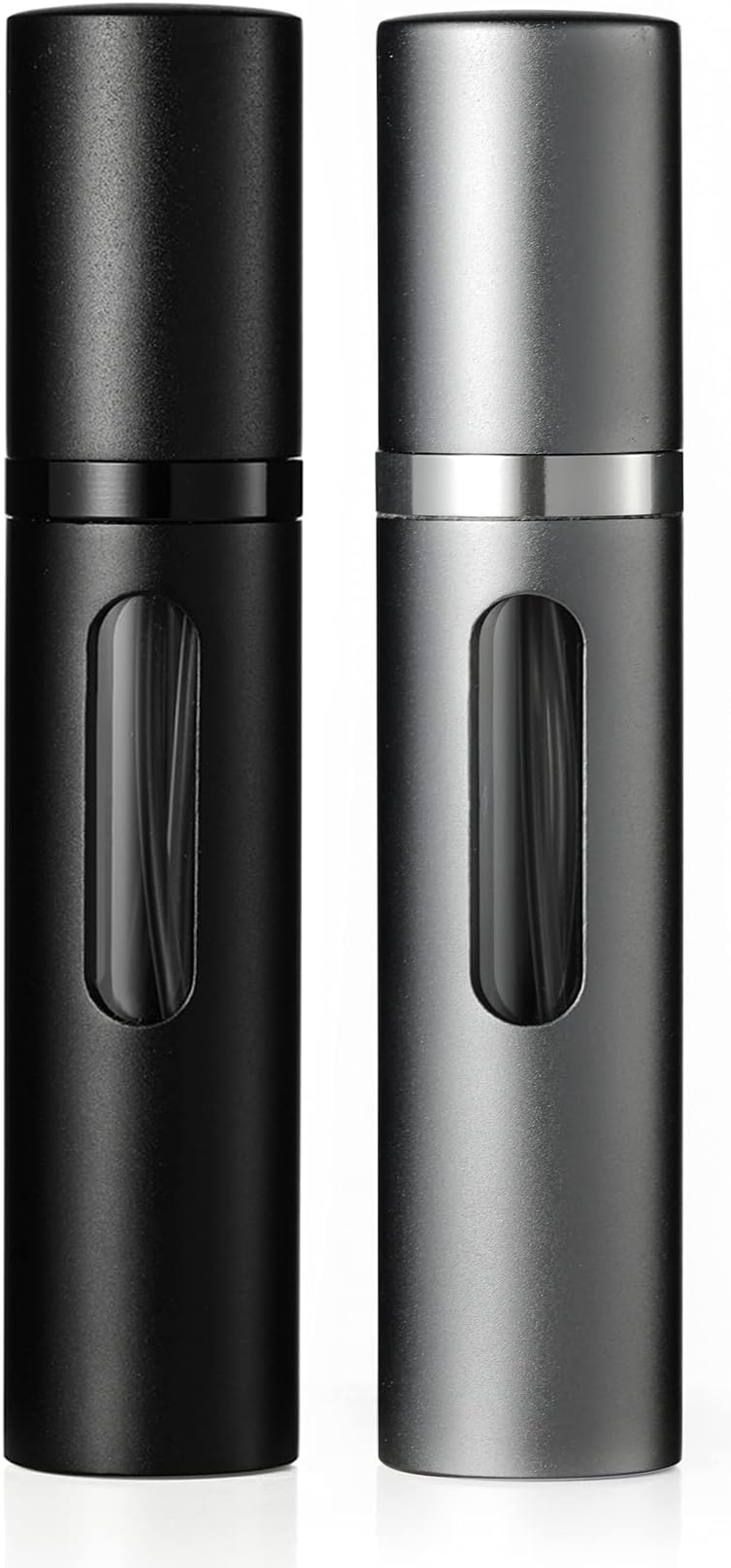 SixTmoonPerfume Atomizer Bottle, Portable Refillable Perfume Bottle Sprayer Leakproof, Travel Mini Size Cologne Sprayer for Men Women, 8ml (Black & Grey)