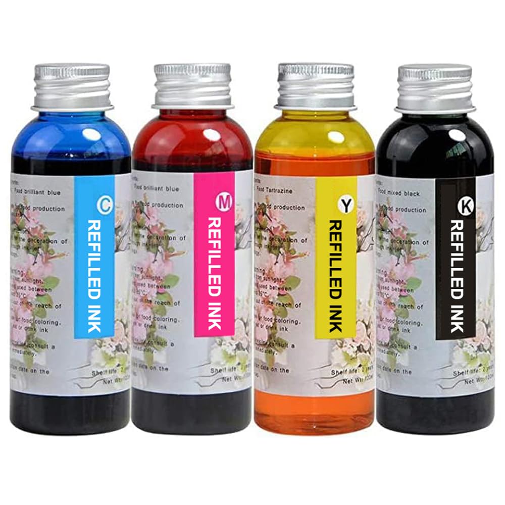 NA Food Grade 400ML Bakey Ink Refill for C88 C88+ WF7710 ET2720 ET15000 WF3640 WF7110 WF7210 WF3610 Inkjet C AKE DIY Bottle Coffee Printers, Cyan