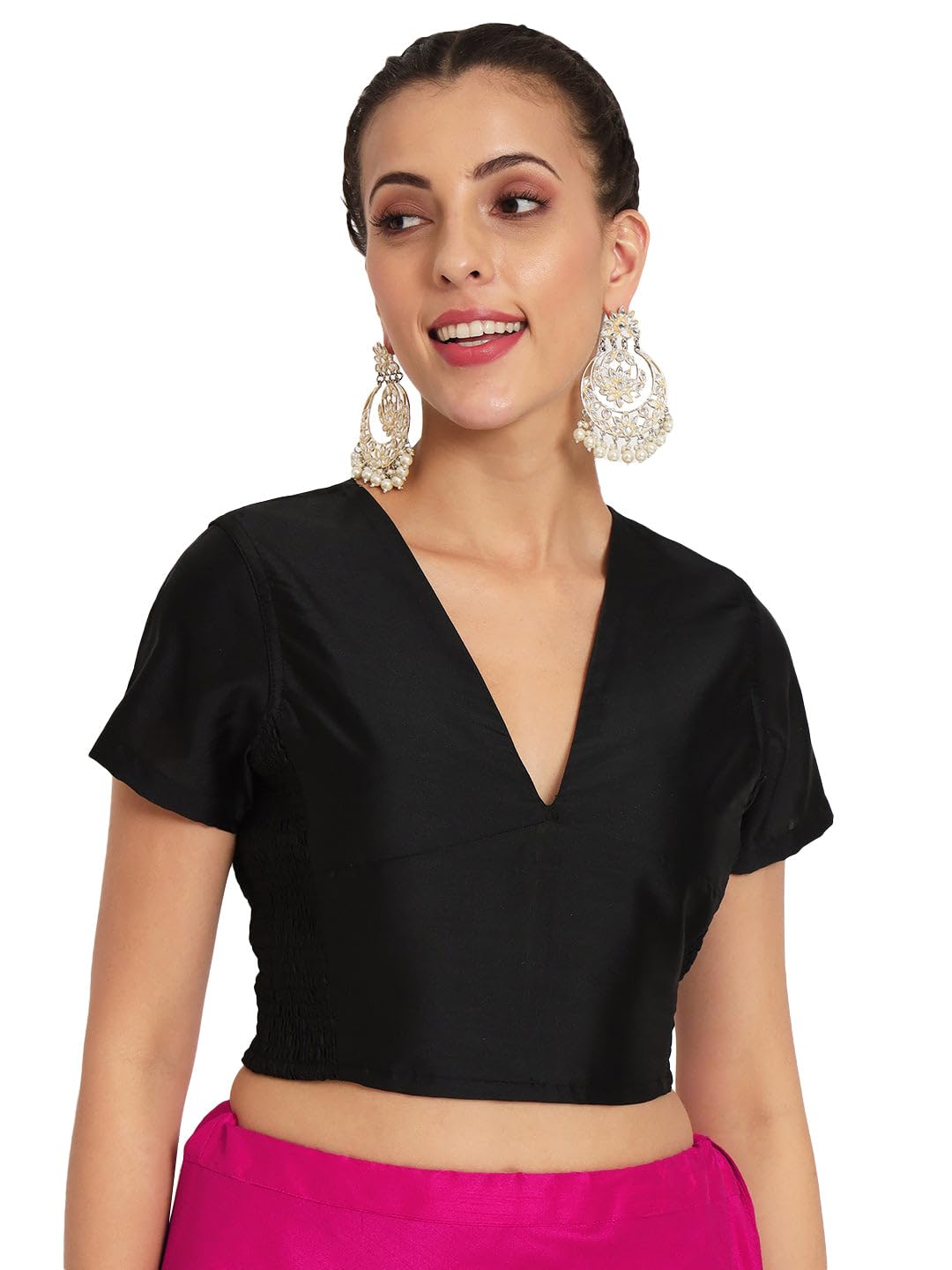 studio rasaWomen's Silk Blend Stretchable Blouse for Festive Wedding Party