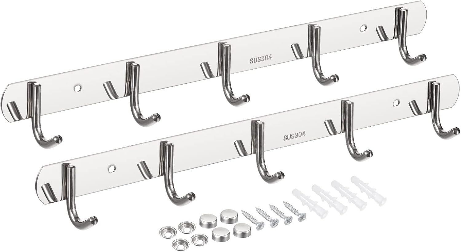 uxcell Coat Hook Rack, 304 Stainless Steel Coat Rack Wall