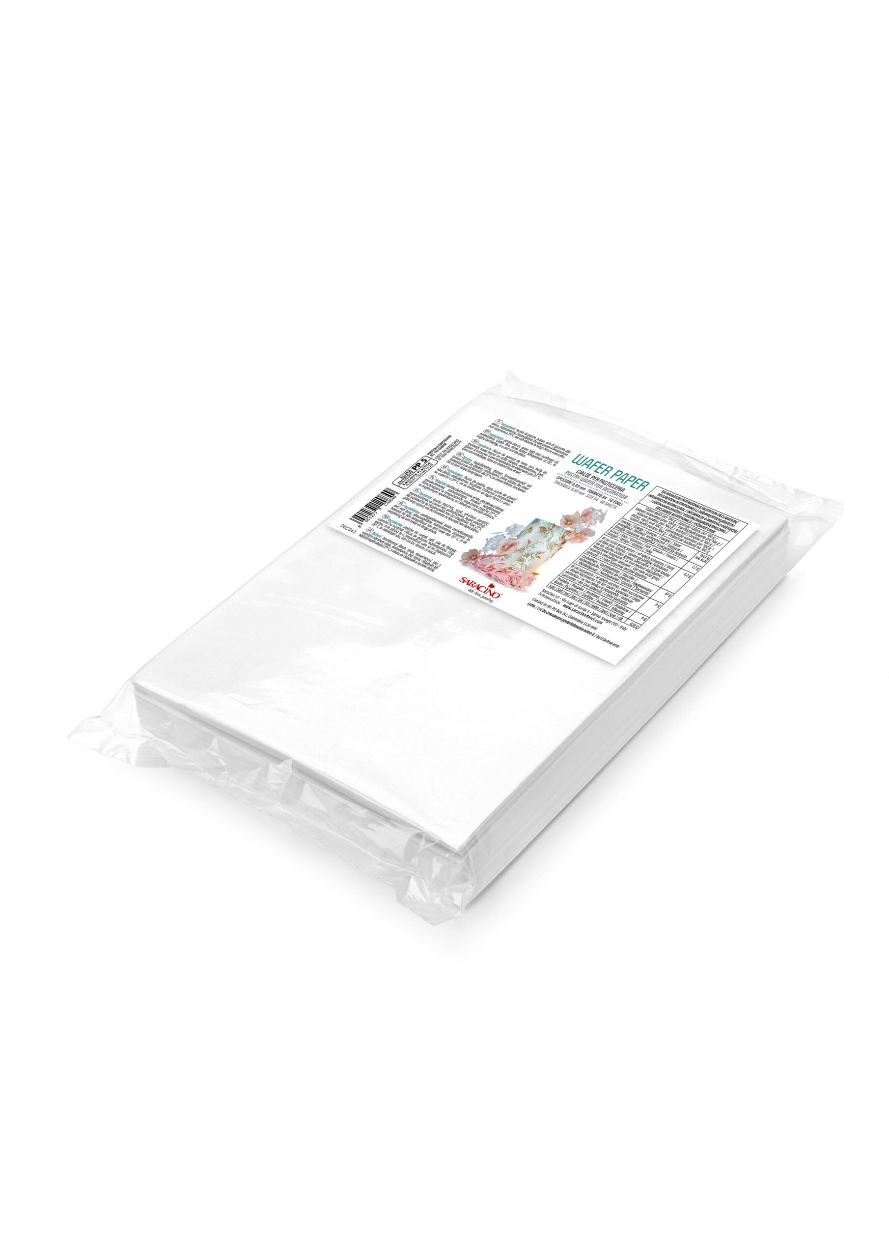 Fogli di Cialda Edibili A4 per Torte, Senza Glutine, Pronti da Stampare, Ideali per Decorazioni Pasticcere e Stampanti Alimentari, Wafer Paper, 50 fogli spessore 0,60 mm A4